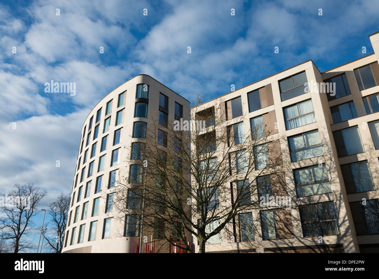 Parkside Place apartment buildings above the fire station in Cambridge