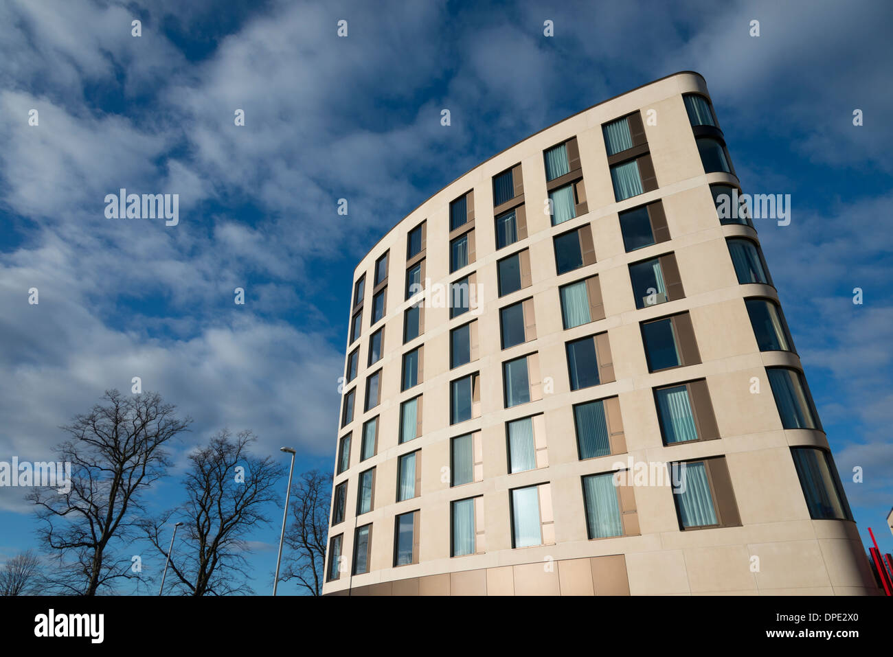 Parkside Place apartment buildings above the fire station in Cambridge