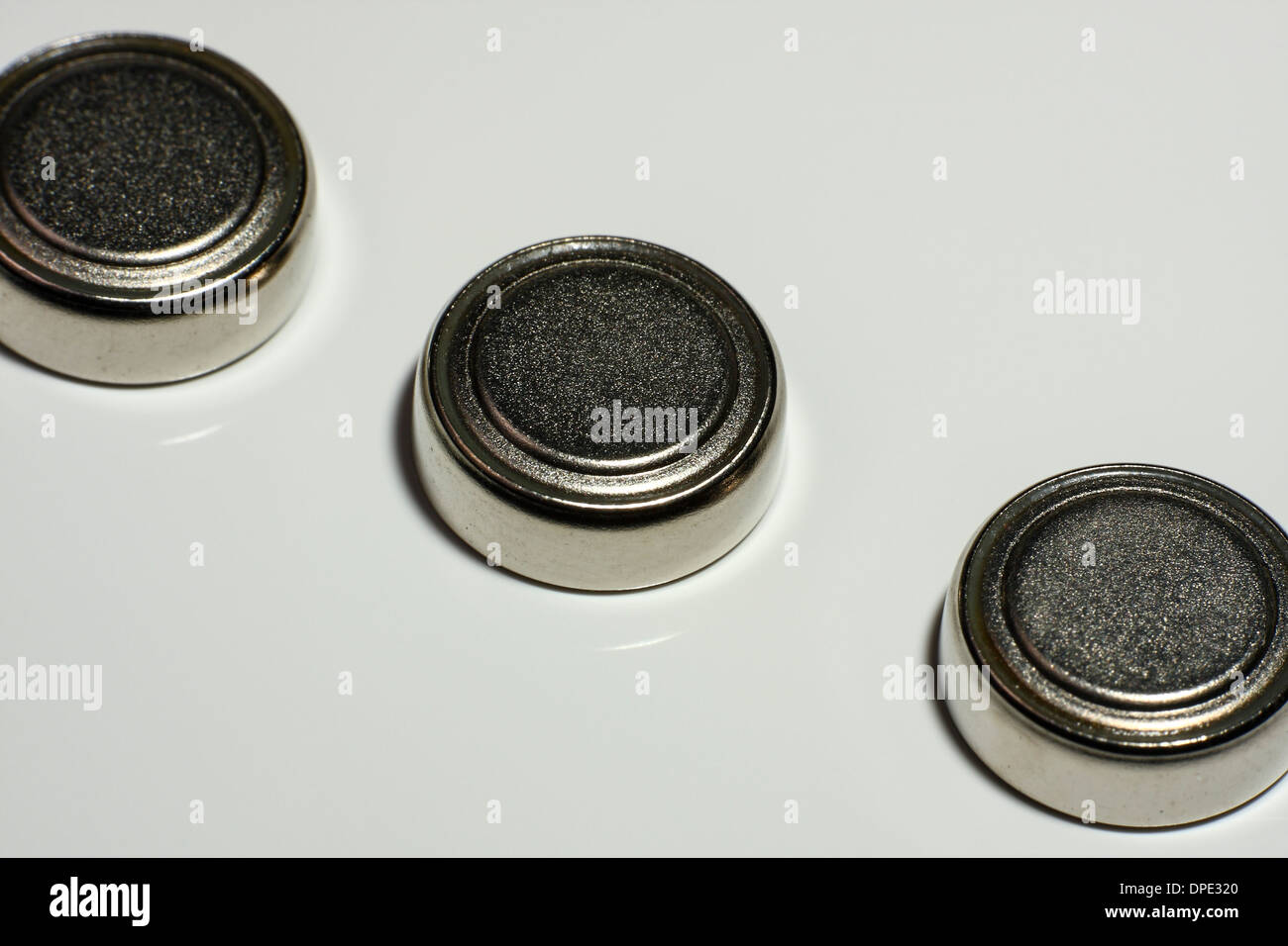 Collection of button cell batteries Stock Photo Alamy