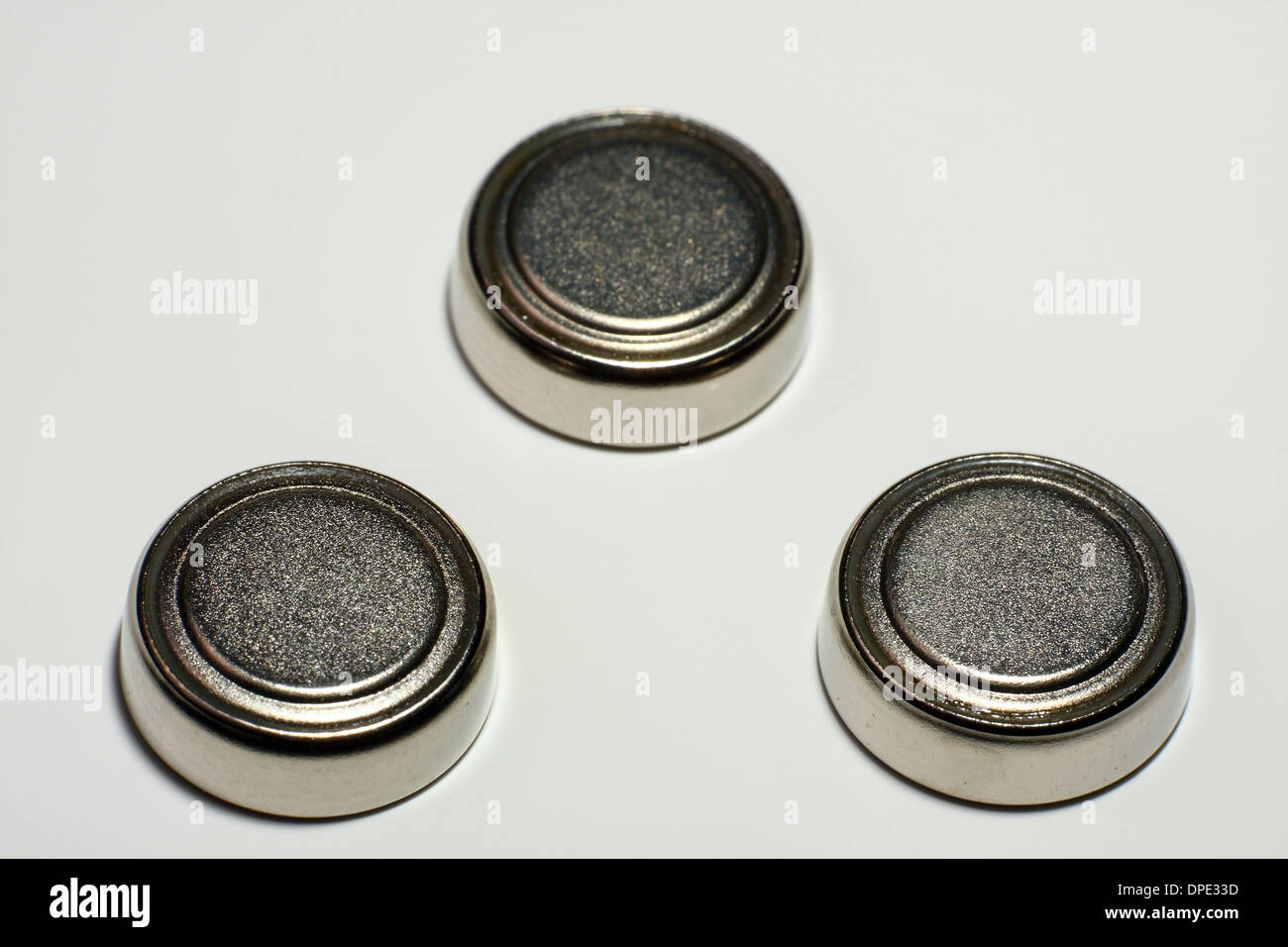 Collection of button cell batteries Stock Photo Alamy