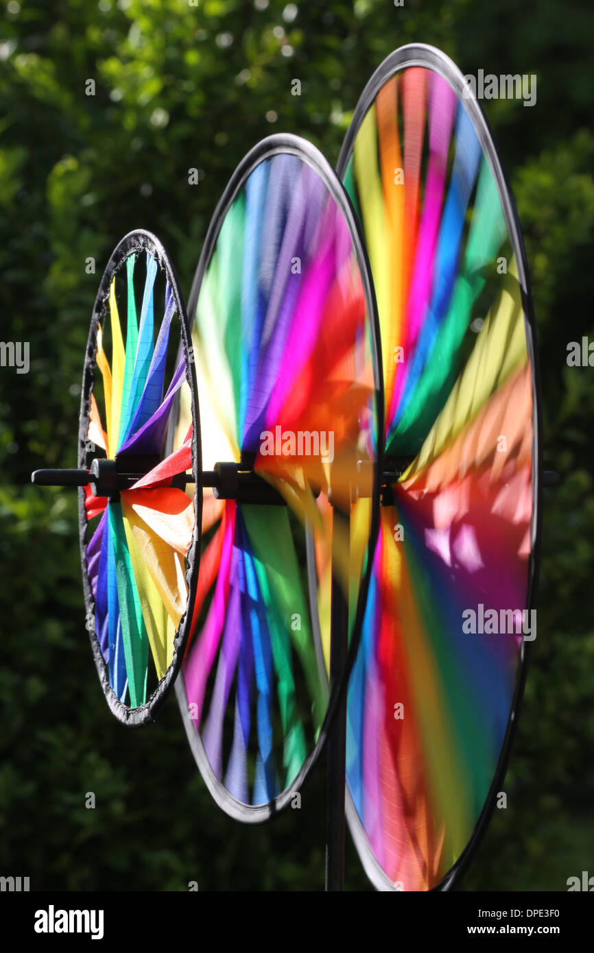 Colorful wind wheel in garden Stock Photo Alamy
