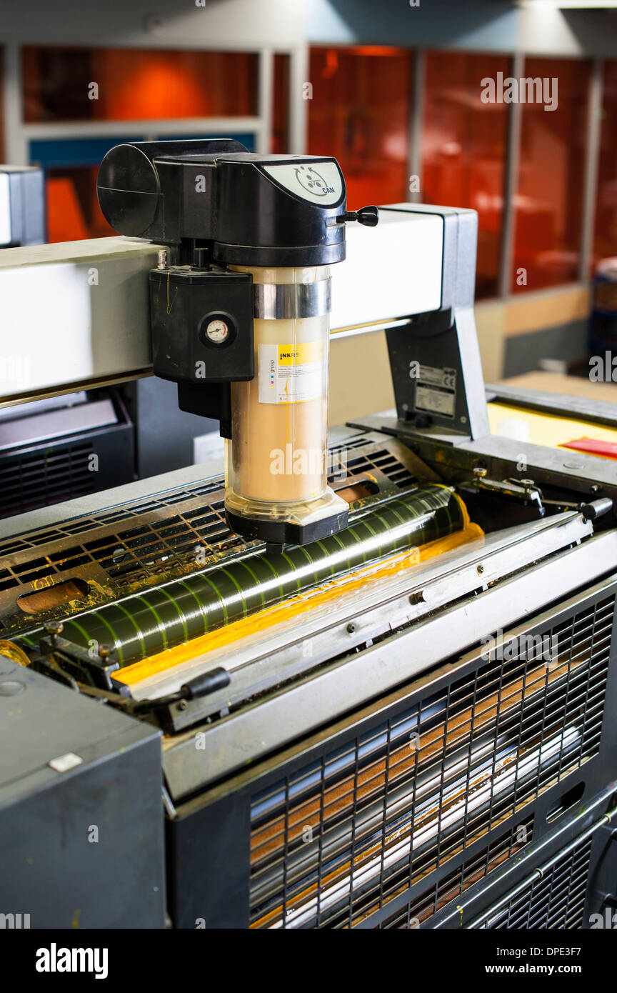 Printing machine in print workshop Stock Photo