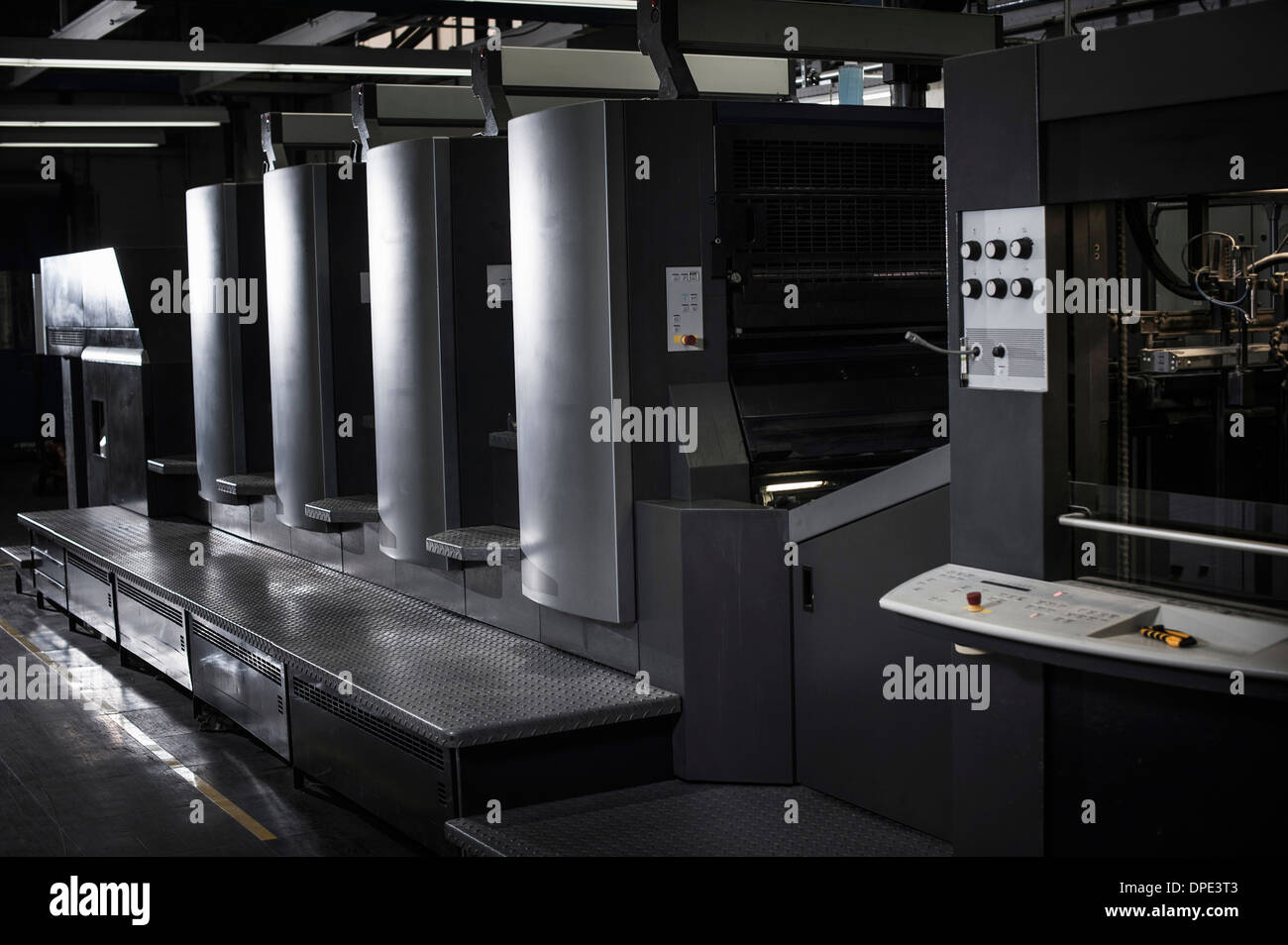 Hi tech printing equipment in print workshop Stock Photo