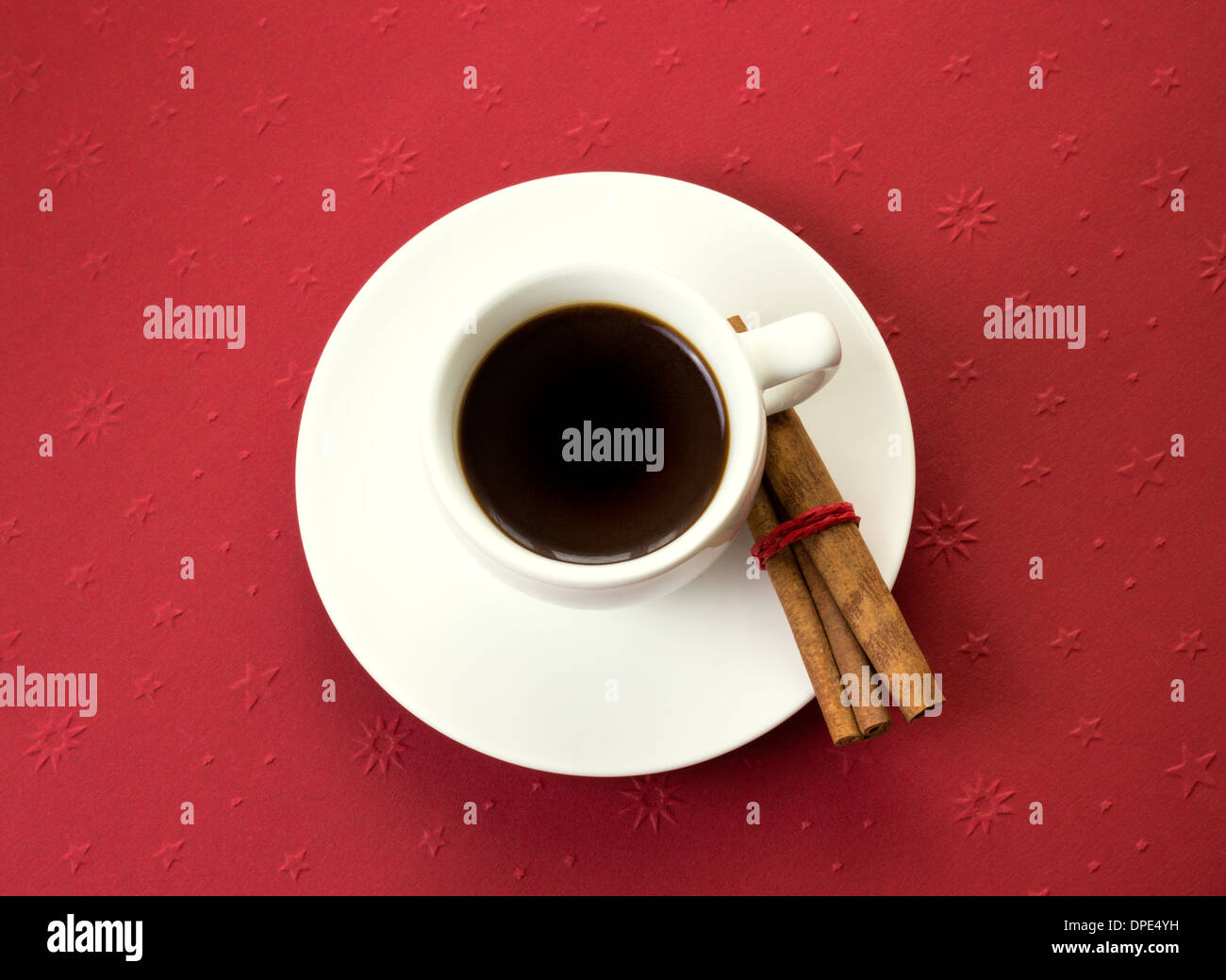 coffee white cup on red background can use like holiday food design Stock Photo