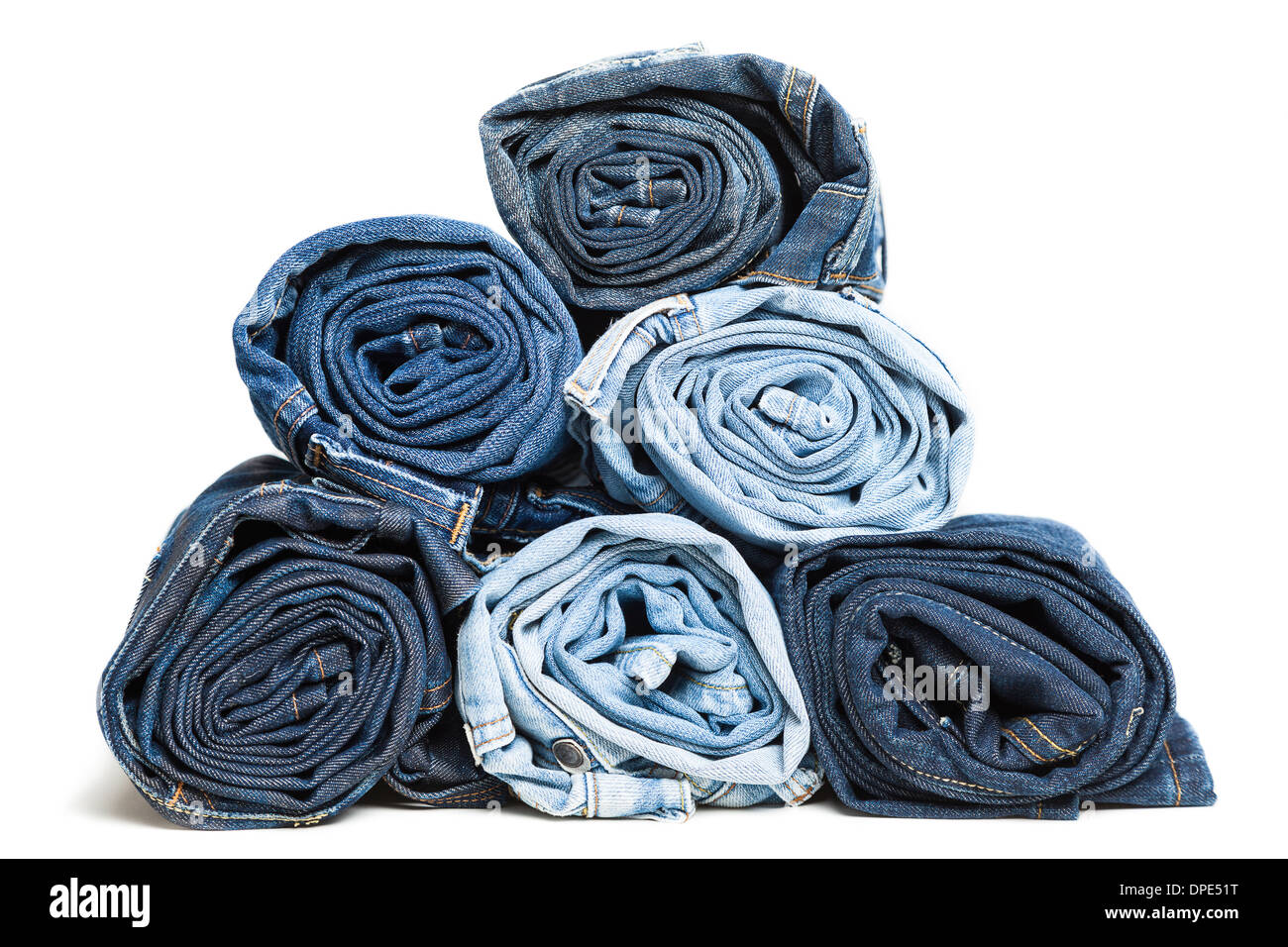 Rolled Denim Jeans Stock Photo