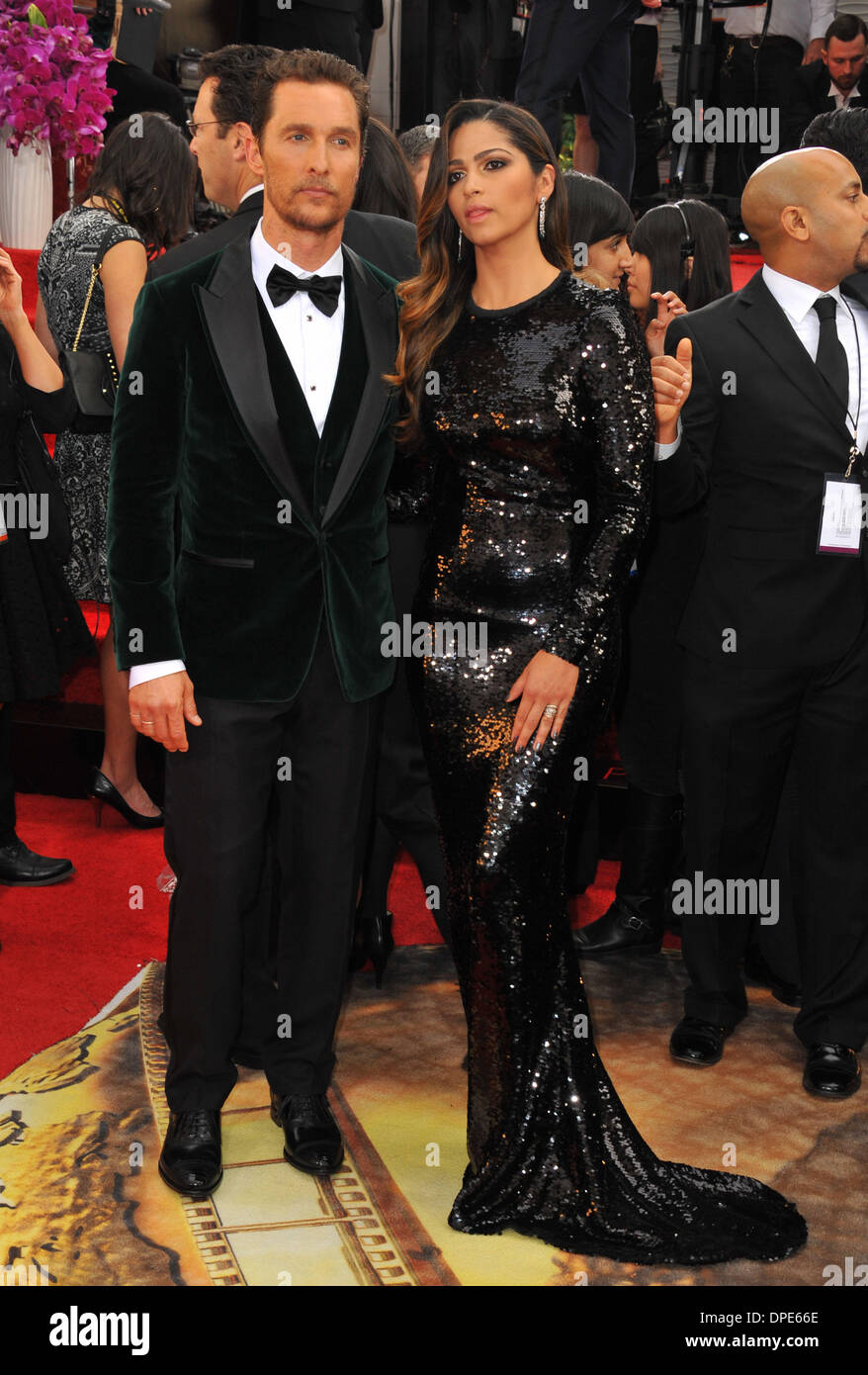 Los Angeles California Usa 12th Jan 2014 Matthew Mcconaughey Camila Alves Attending The 7468