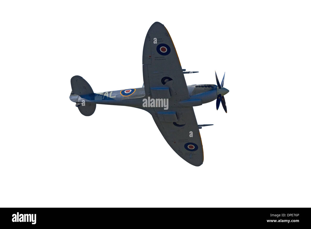 Cutout of Supermarine Spitfire - British and allied WWII Fighter Plane Stock Photo