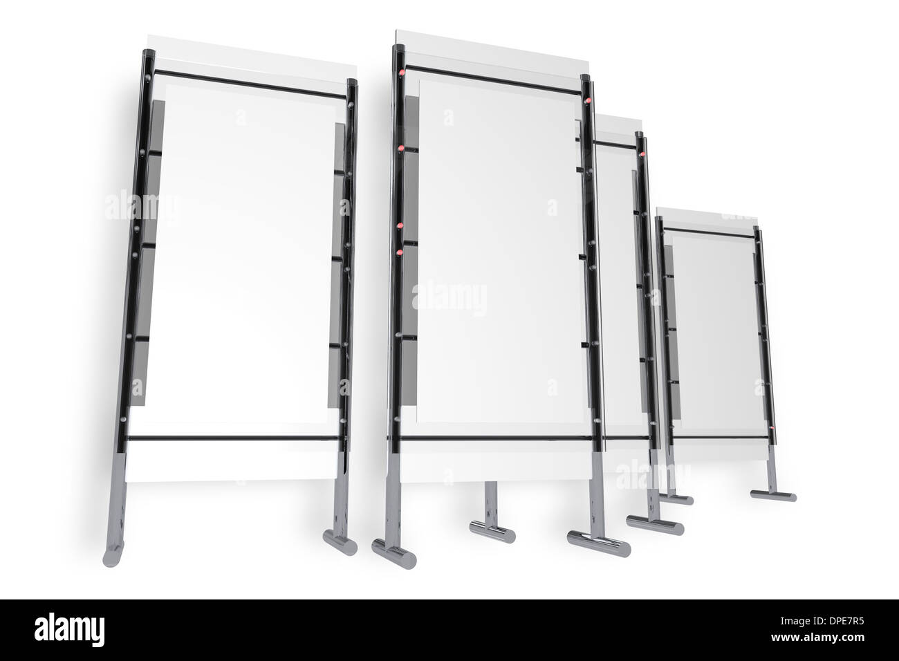 Presentation Stand Isolated on White. Trade Show Display Stand. Four