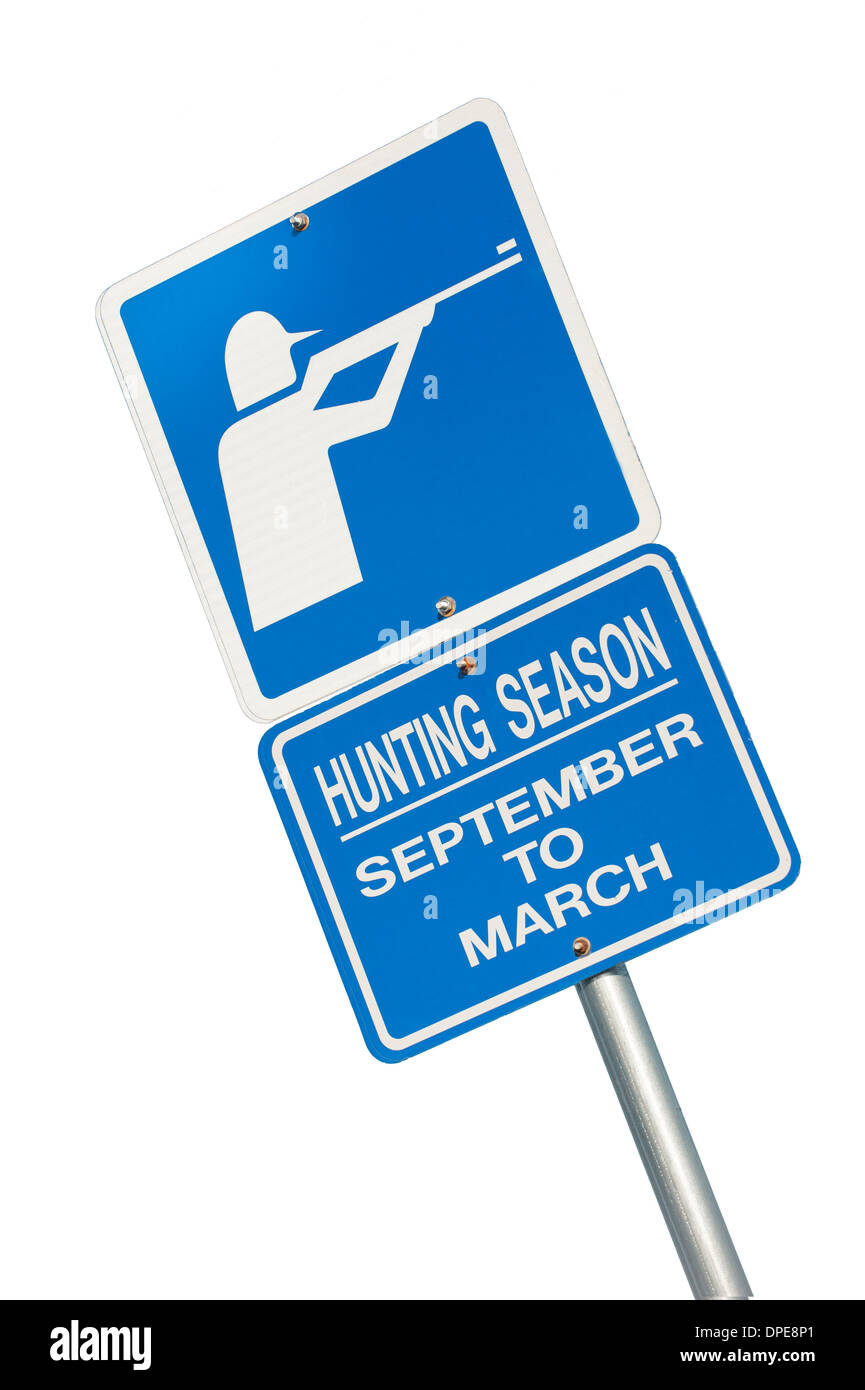 Hunting season sign on white background. Stock Photo