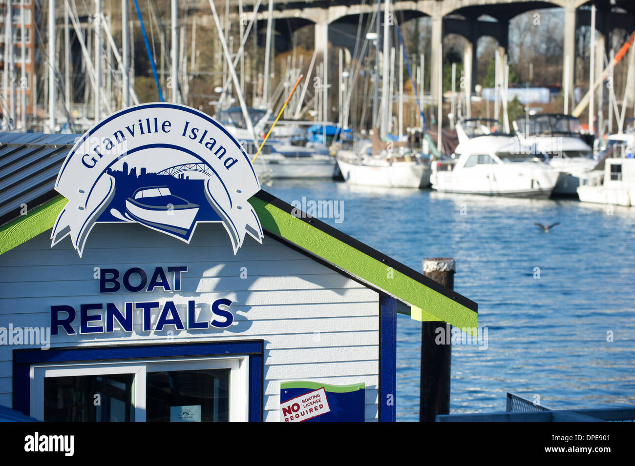 Granville Island boat rentals Stock Photo Alamy