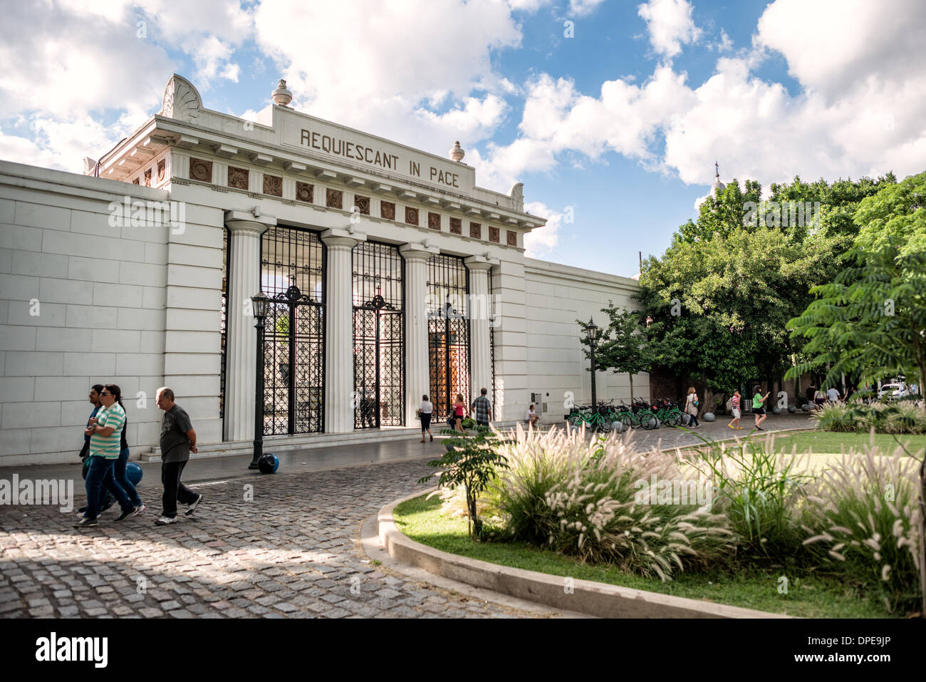 BUENOS AIRES, Argentina - The cemetery features above-ground gravesites and crypts and is organized into a series of streets and boulevards. Stock Photo