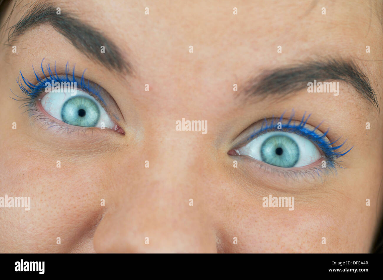 Bright Blue Eyes, Female Stock Photo