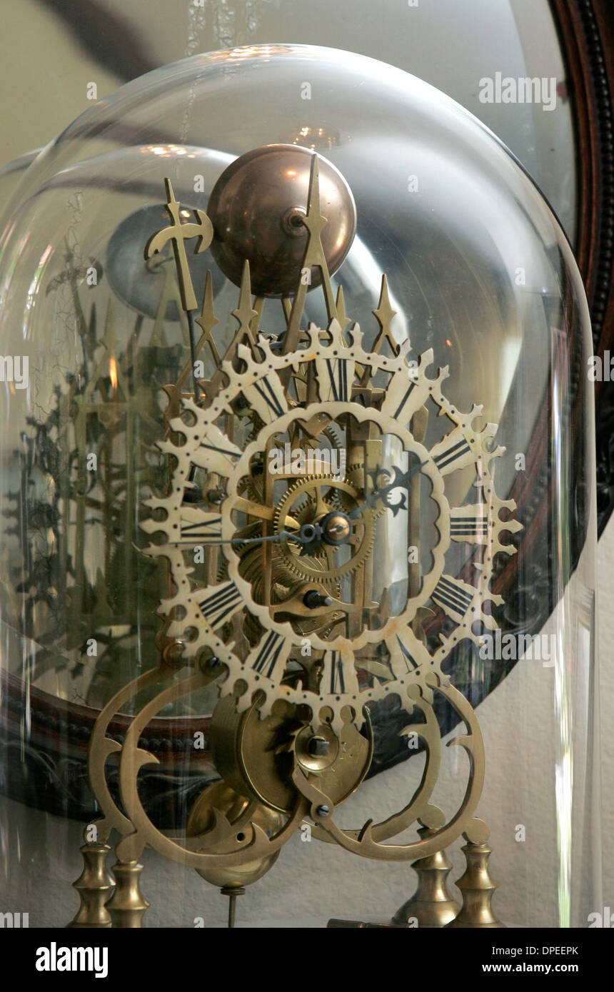 (Published 10/9/2005, N-5) Detail photo of a glass covered 1859 English ...