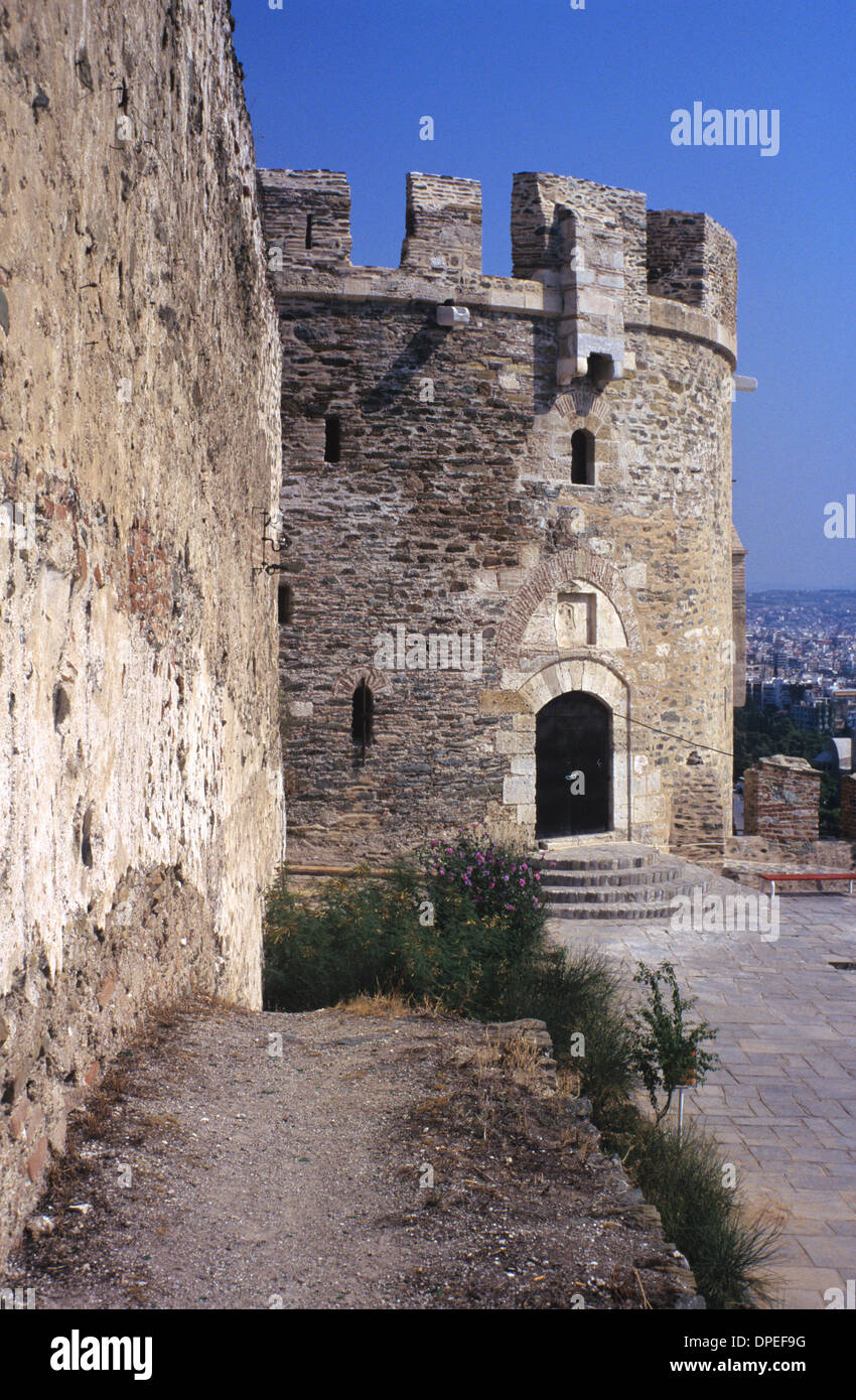 Djinghirli Tower & Byzantine Theodosian Town or City Walls Thessaloniki