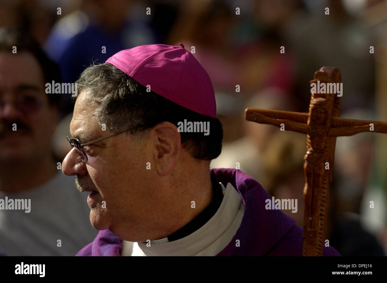 Richard Garcia Bishop Richard Garcia leads a group of marchers after Sunday Spanish