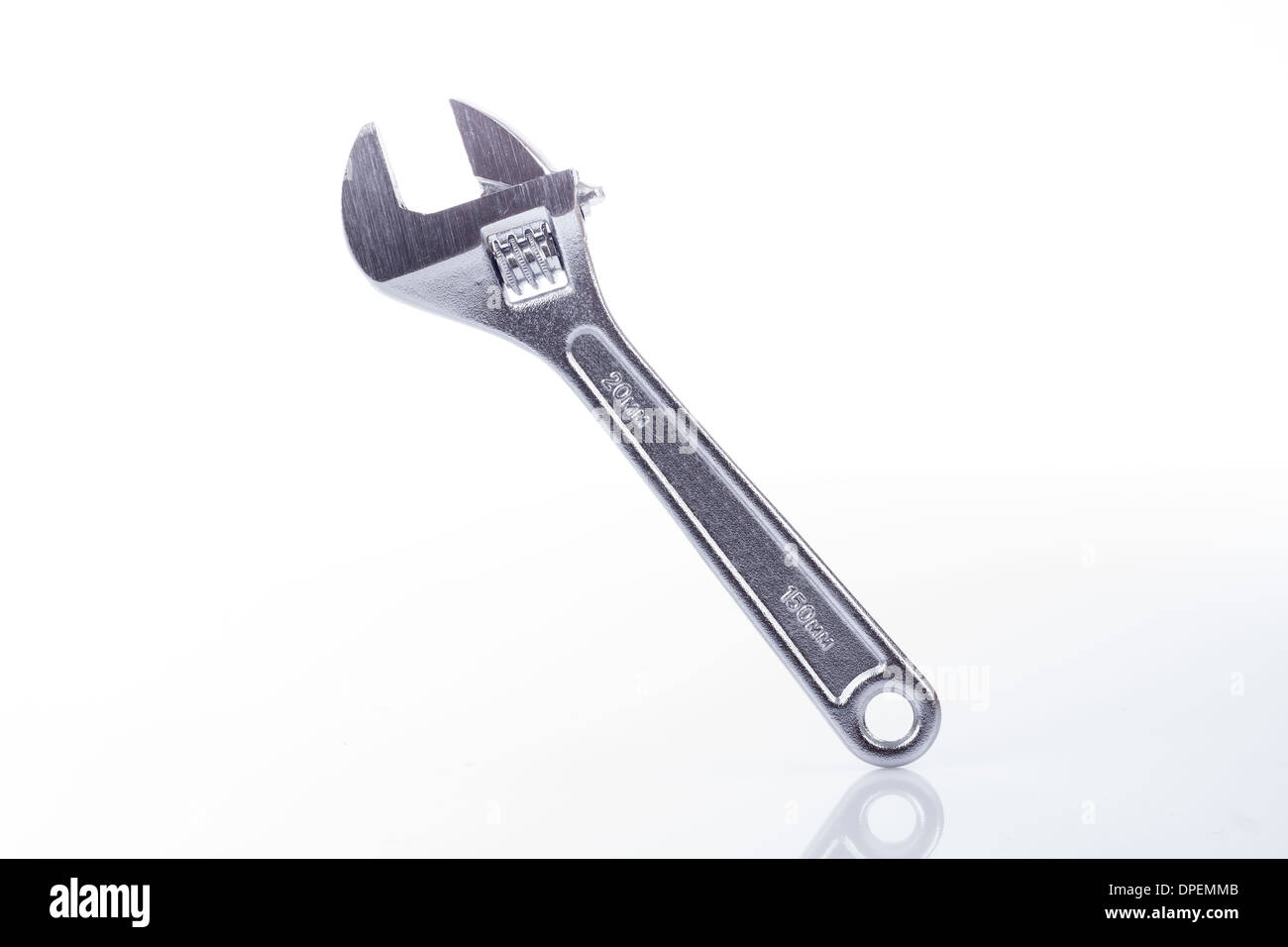 Adjustable wrench isolated on white Stock Photo