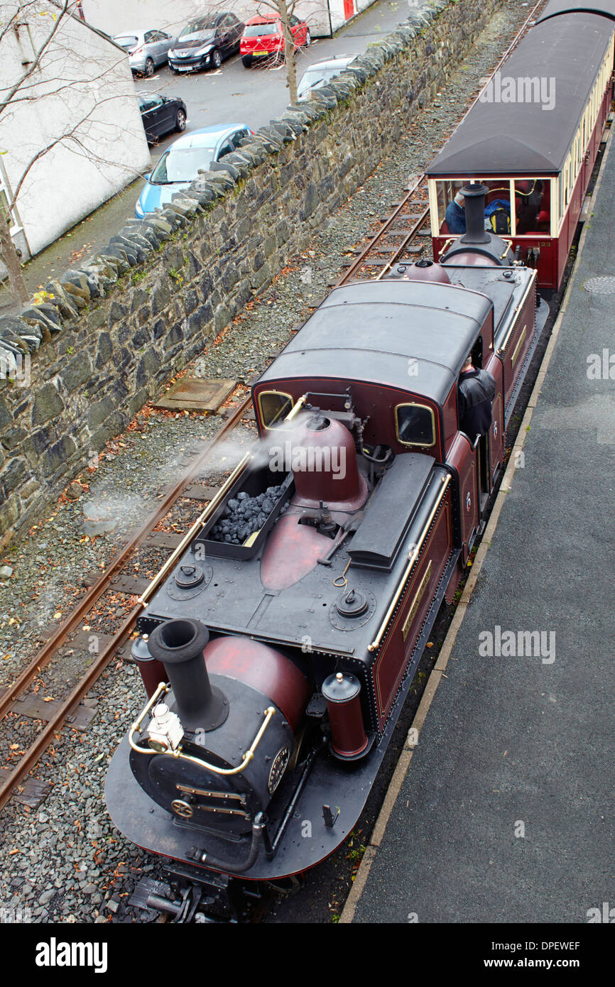 Ffestiniog railway at North Wales, Blaenau Ffestiniog railway station Stock Photo