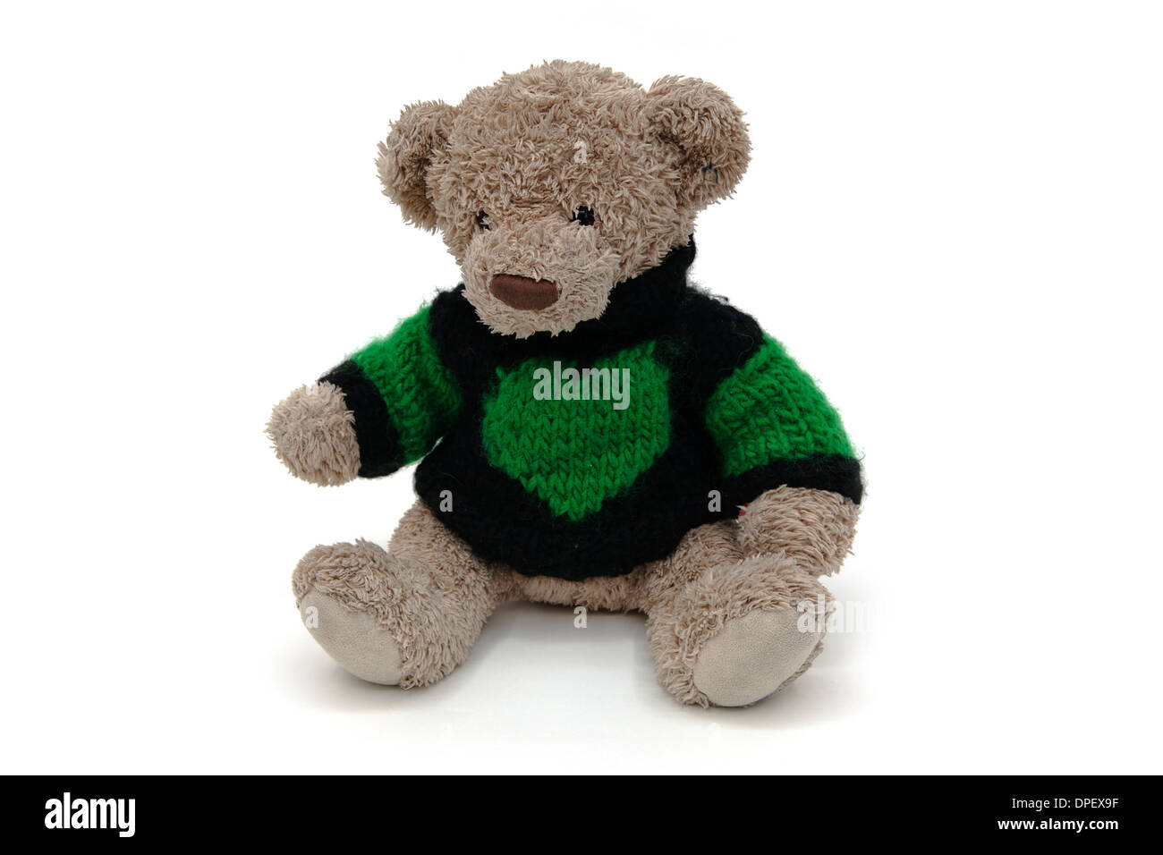 Teddy bear with knitted sweater Stock Photo
