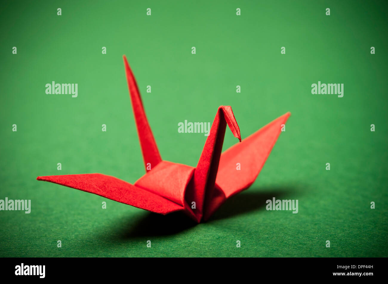 red origami bird Stock Photo