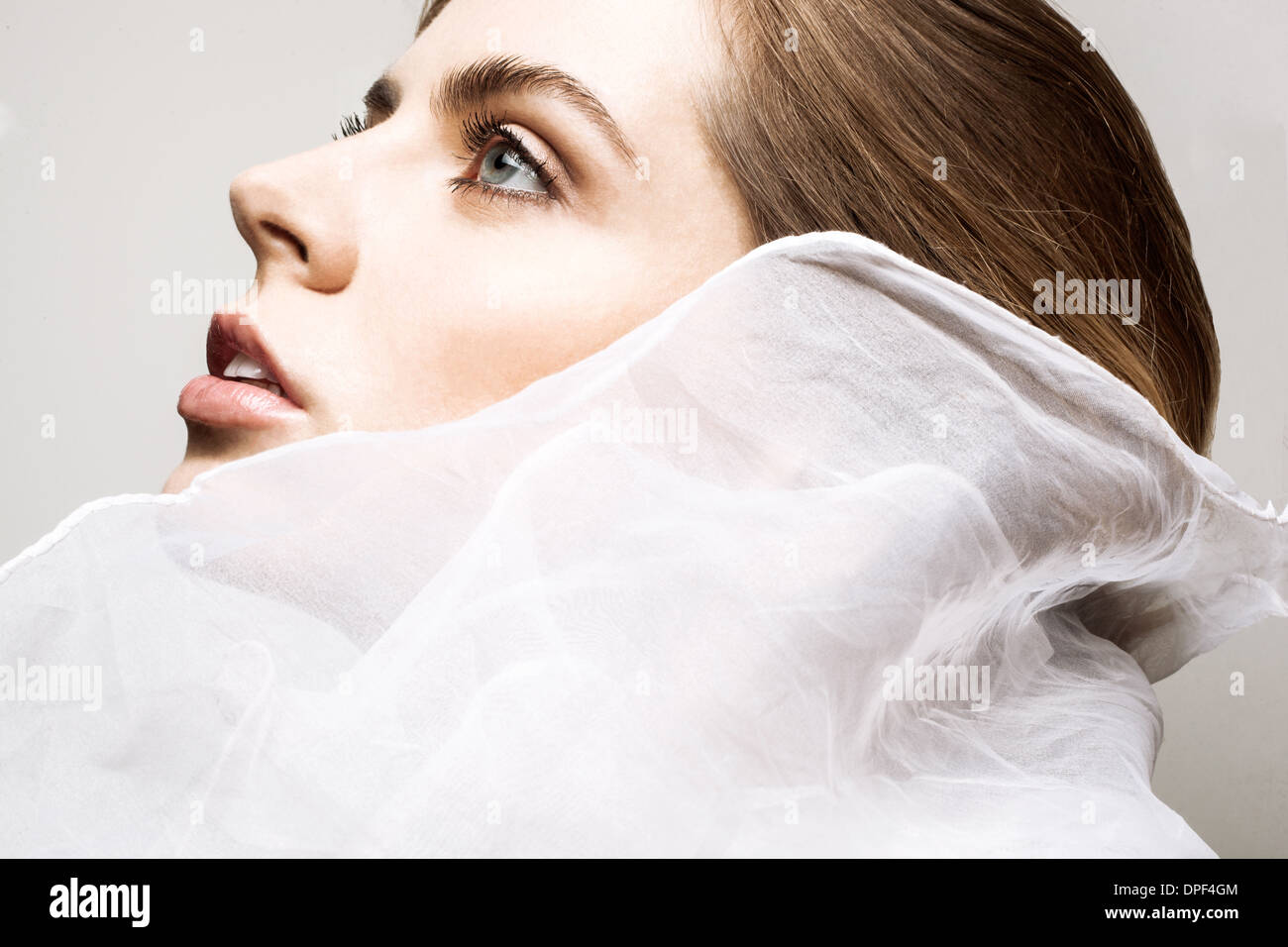 Profile of young woman Stock Photo