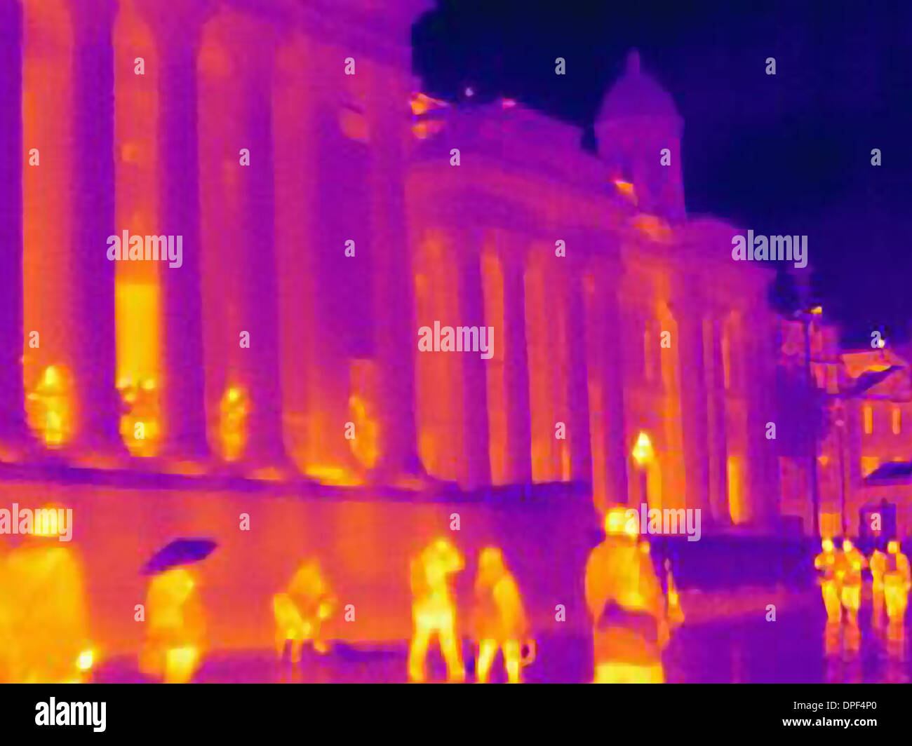 Thermal image of the National Gallery, London, UK Stock Photo