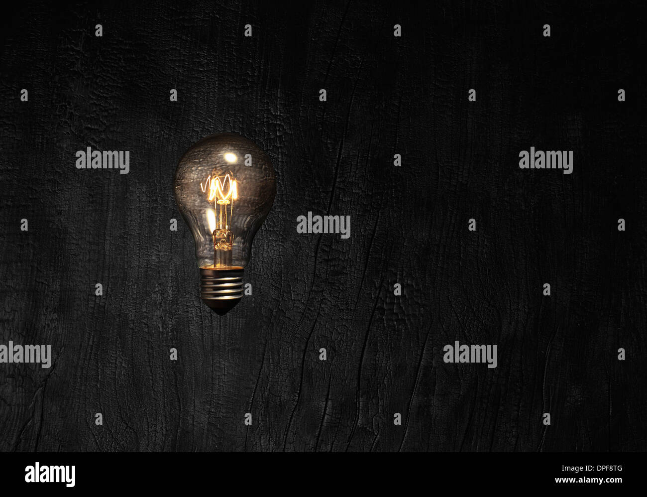 Hanging Light Bulb Black Background