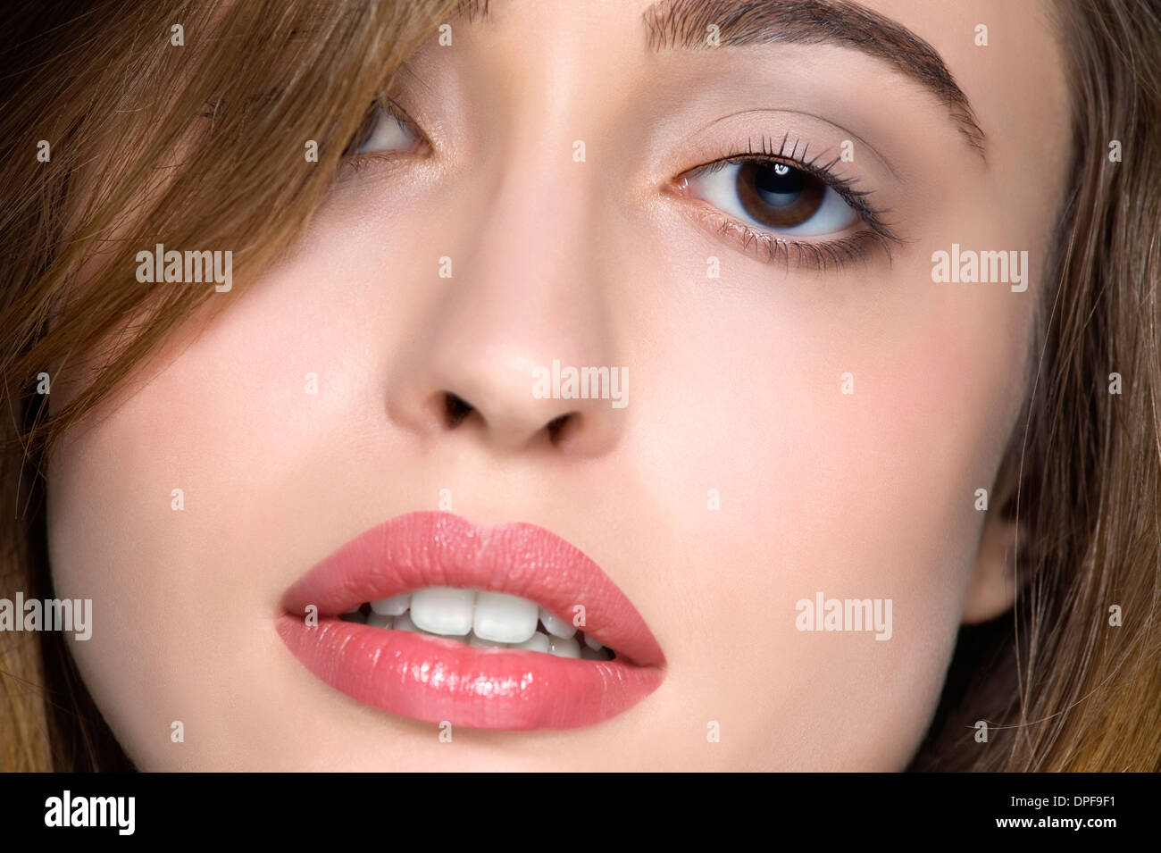 Cropped studio portrait of sensual young woman Stock Photo