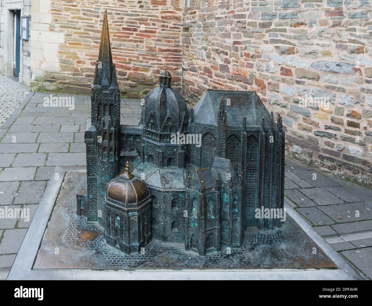 Modell of the Cathedral, Aachen, Germany Stock Photo