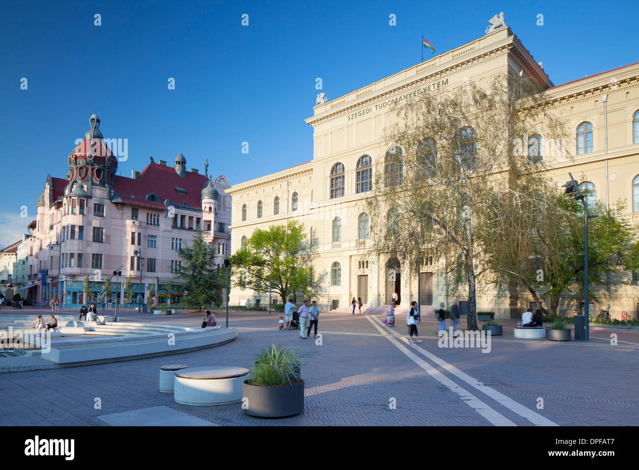 Attila Jozsef Science University in Dugonics Square, Szeged, Southern Plain, Hungary, Europe Stock Photo