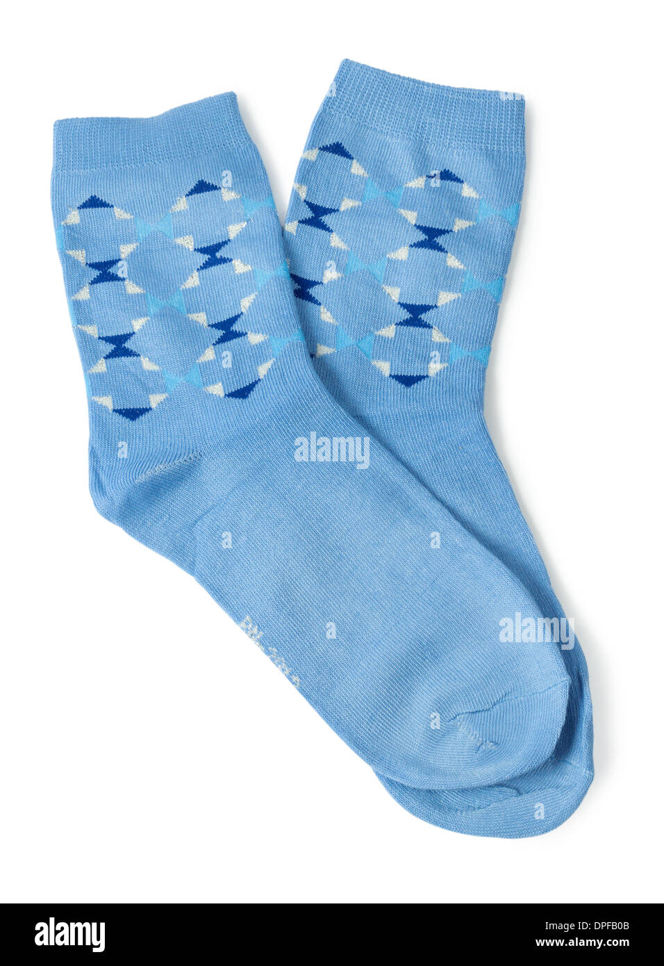 Beautiful blue sock isolated on white background Stock Photo - Alamy