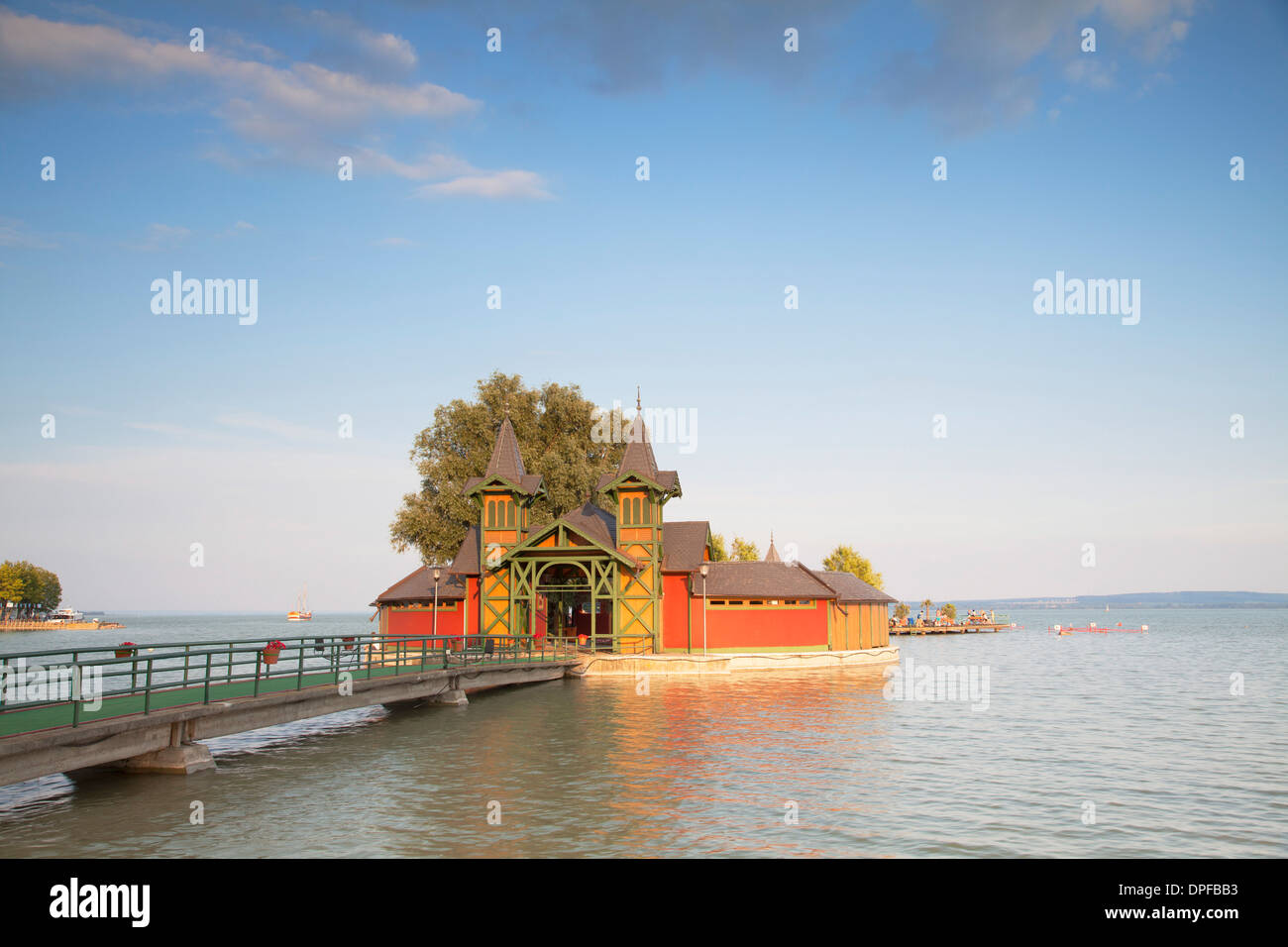 Pier on Keszthely beach, Keszthely, Lake Balaton, Hungary, Europe Stock  Photo - Alamy