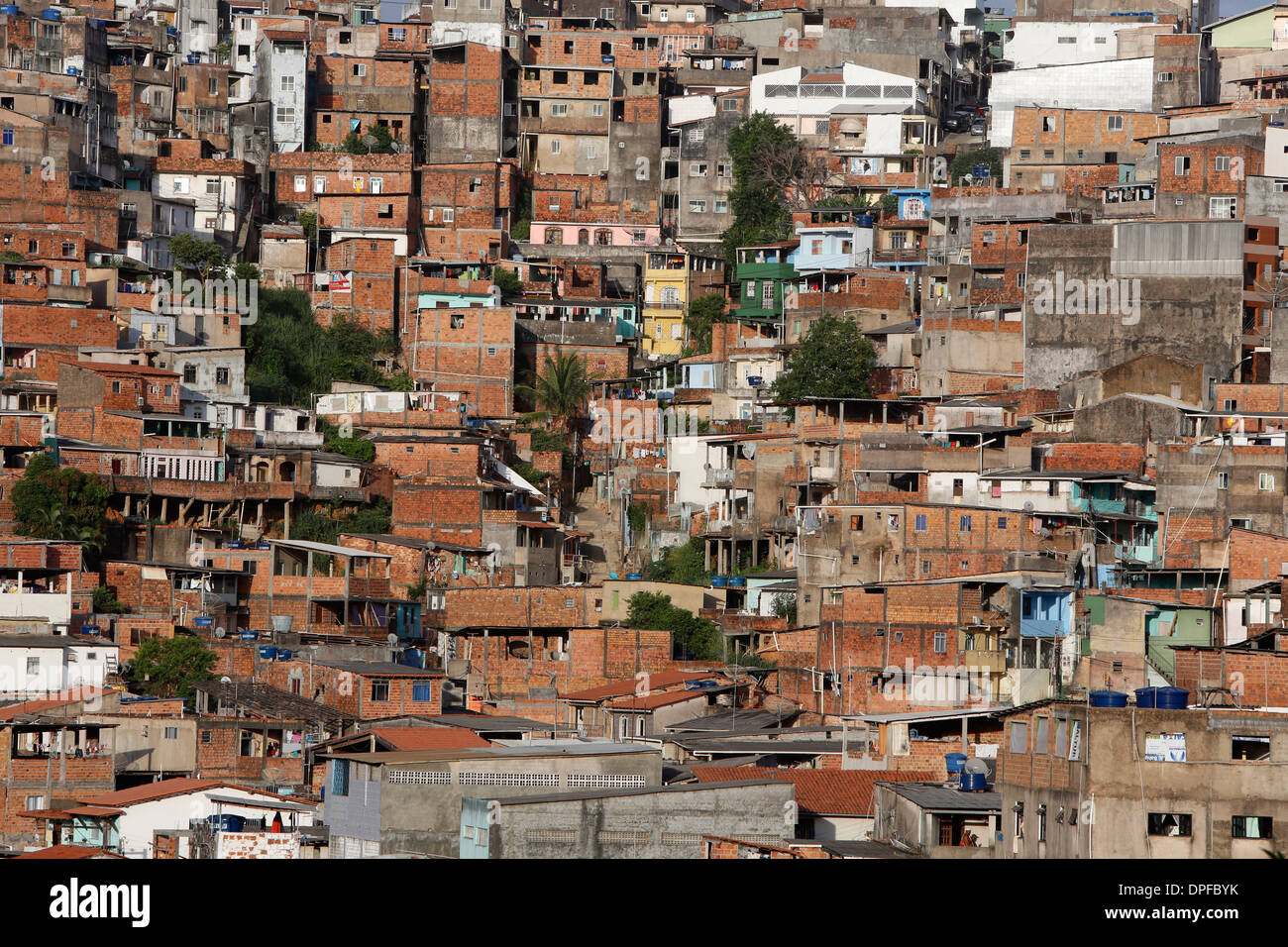 Favelas in Salvador da Bahia, Bahia, Brazil, South America Stock Photo