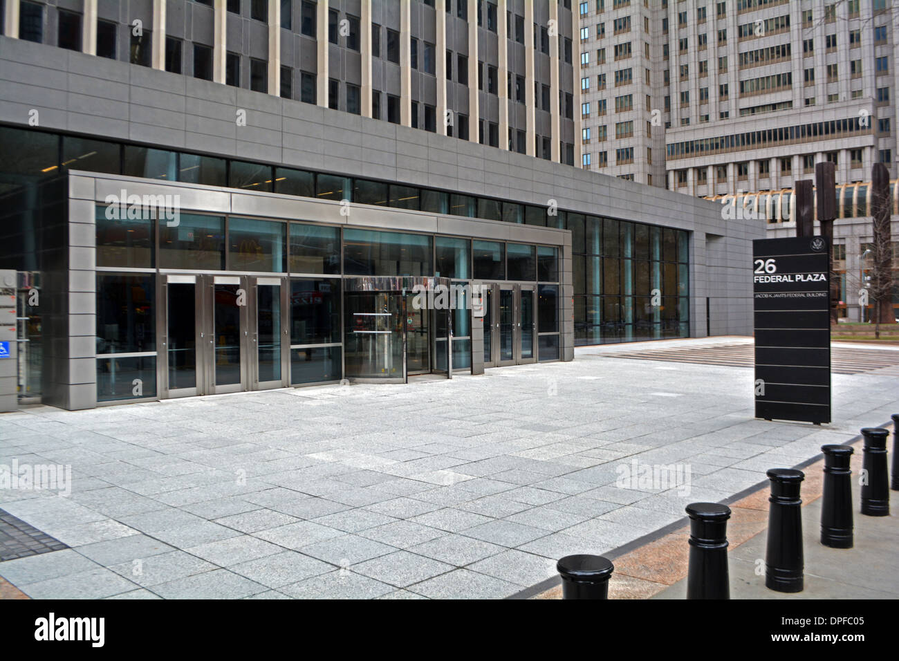 26 Federal Plaza, the Jacob Javits Federal Office Building on Foley Square in downtown Manhattan, New York City Stock Photo