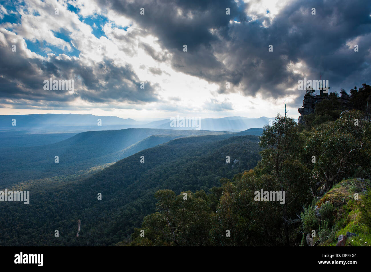 View over the Grampians National Park, Victoria, Australia, Pacific Stock Photo