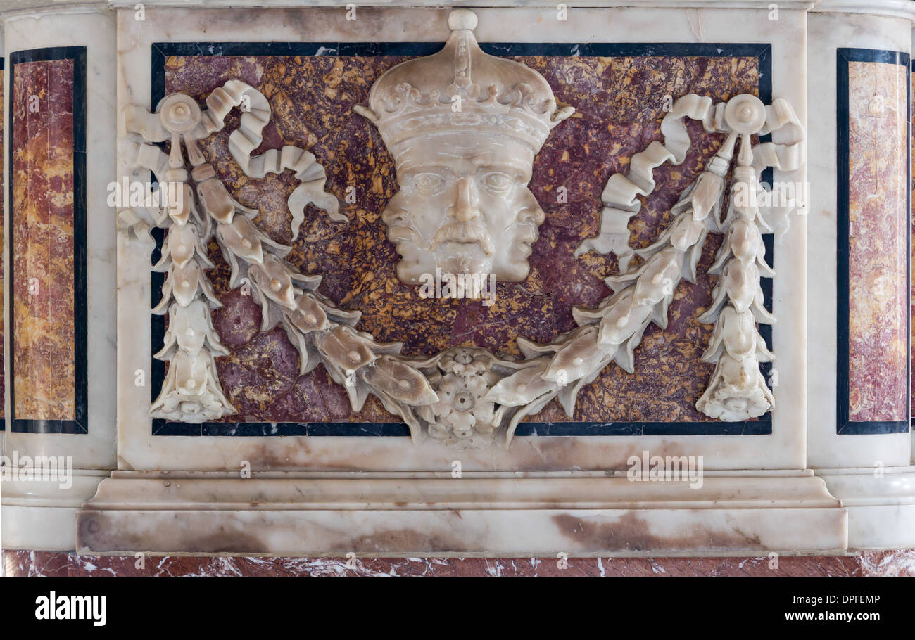 Three faces on one head, Santa Maria del Popolo, Rome, Italy Stock Photo