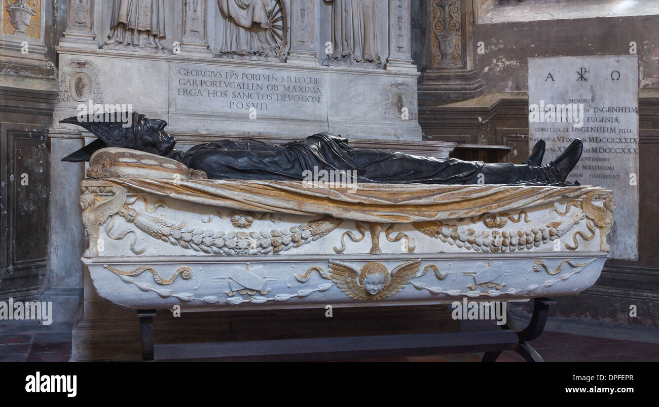 Tomb Cardinal Pietro Foscari, Santa Maria del Popolo, Rome, Italy Stock Photo