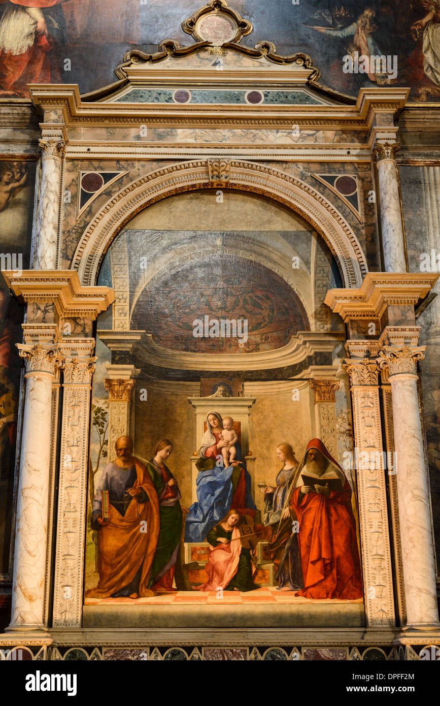 San Zaccaria Altarpiece by Giovanni Bellini, San Zaccaria church, Venice, UNESCO World Heritage Site, Veneto, Italy, Europe Stock Photo