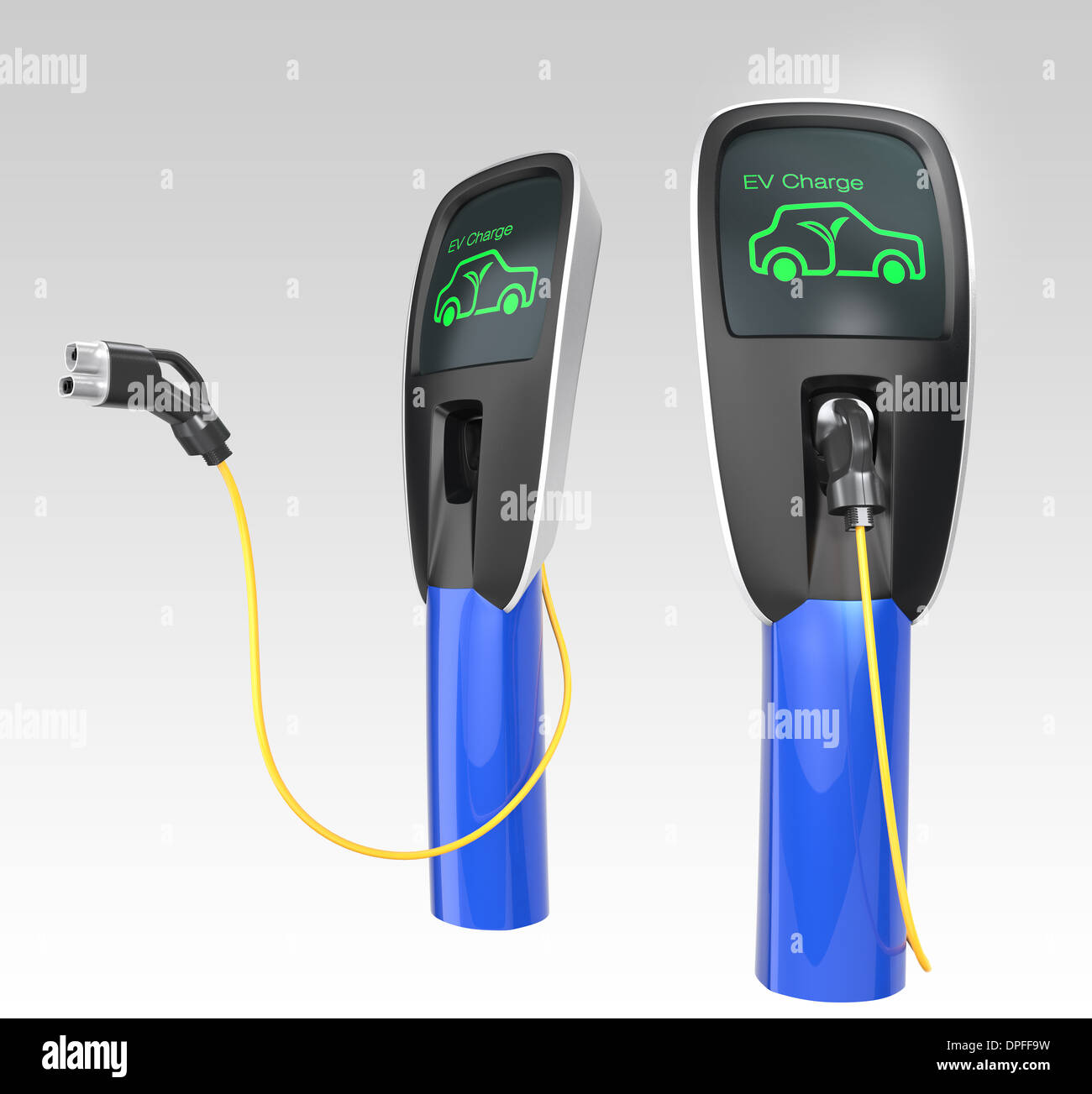 Electric vehicle charging station concept. original design. 3D