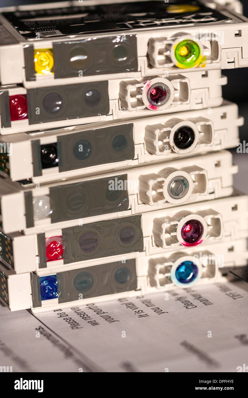 Exhausted epson ink printer cartridges for recycling Stock Photo Alamy