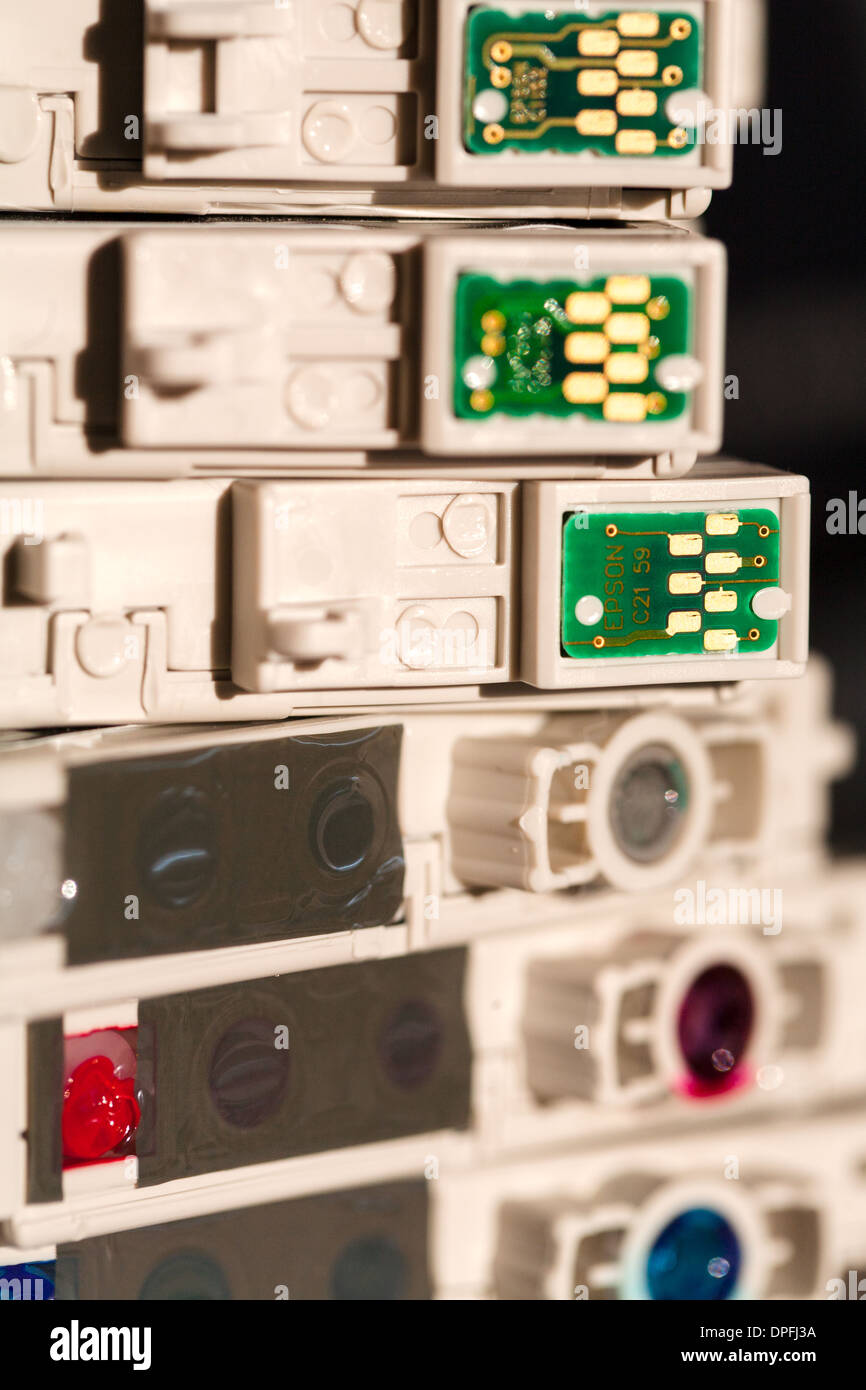 Exhausted epson ink printer cartridges for recycling Stock Photo Alamy