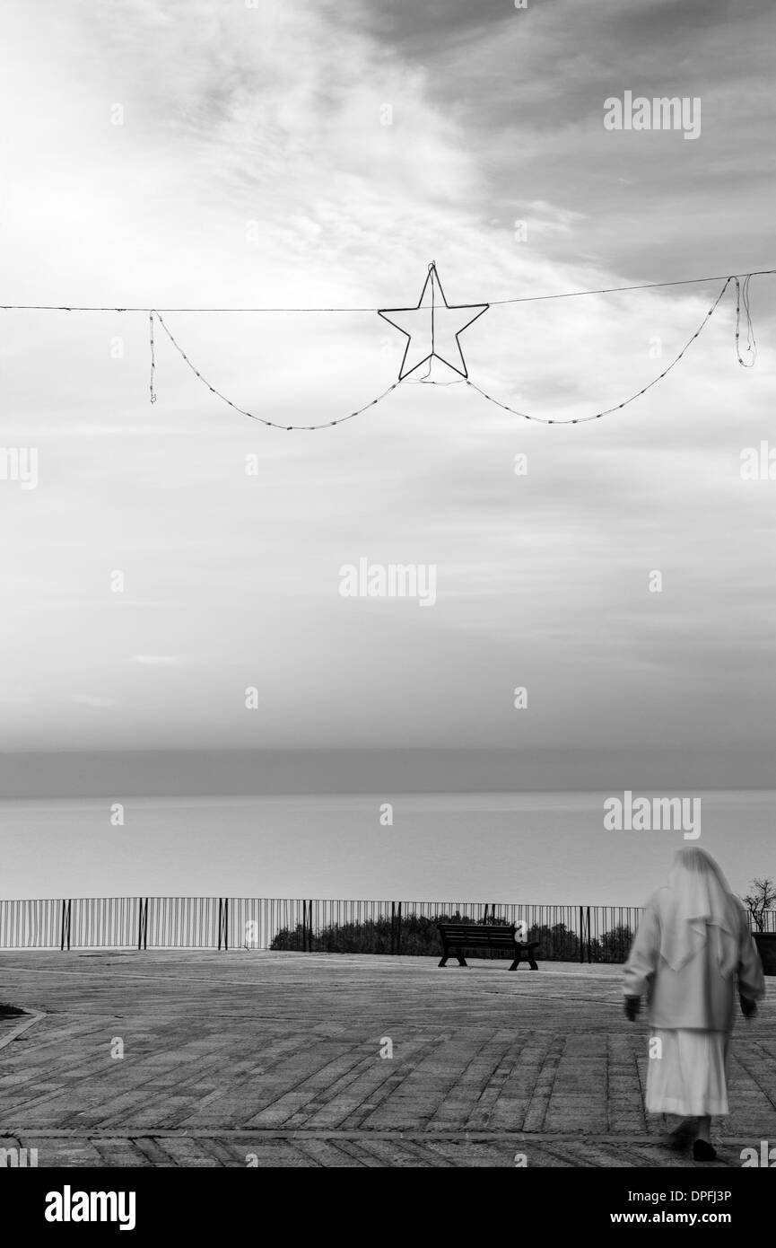 Italy. Abruzzo. Fossacesia. Road Christmas decoration Stock Photo