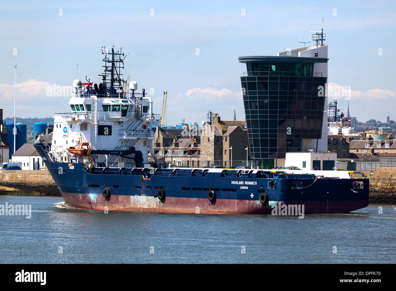 multi purpose oil industry vessel "Highland Monarch" arriving Aberdeen