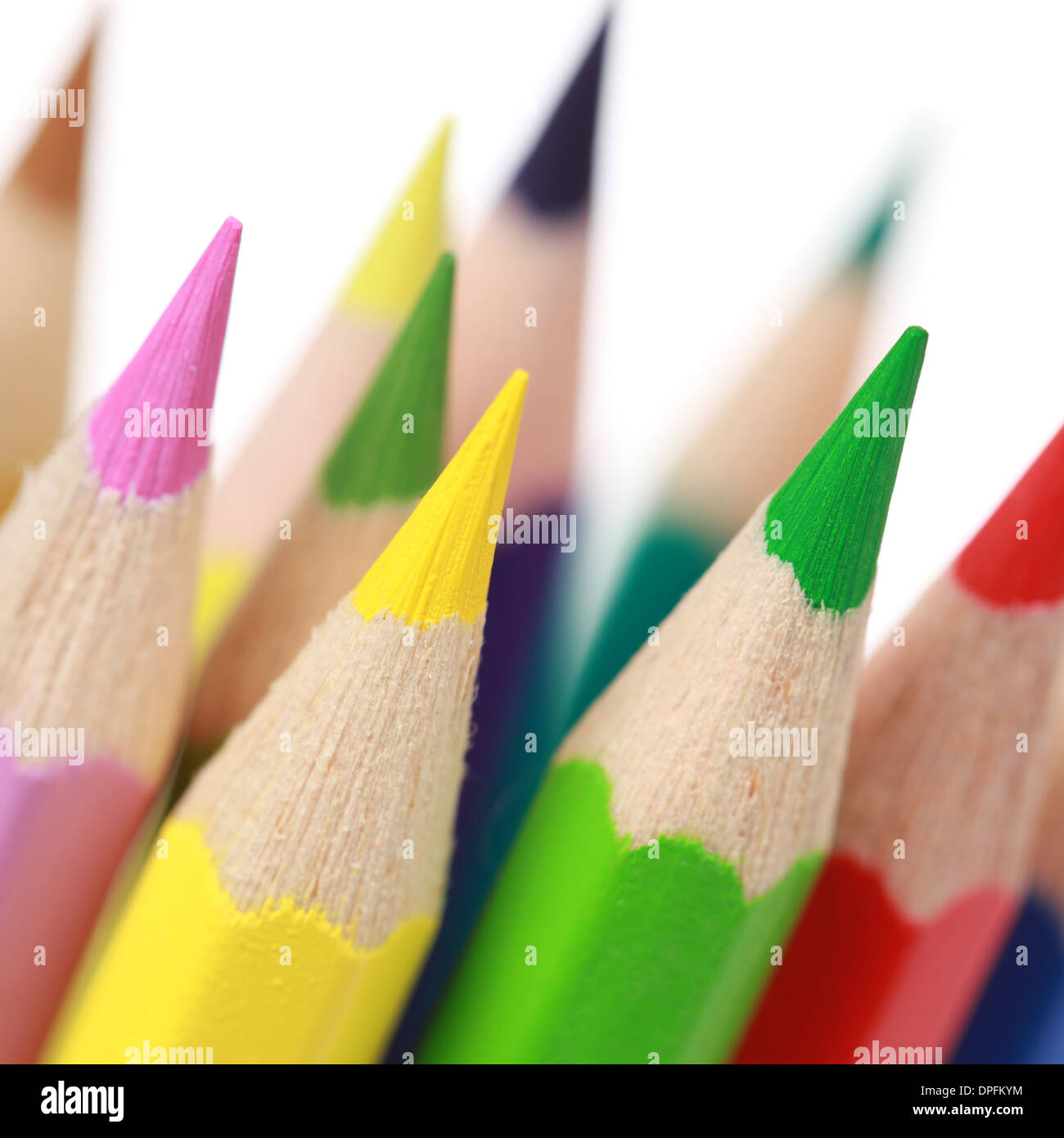 Group of colorful pencils, isolated on a white background Stock Photo