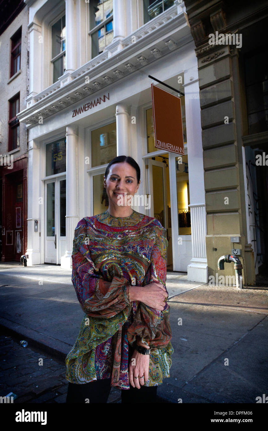 Australian fashion designer and retailer Nicky Zimmermann in her New York City outlet. Stock Photo