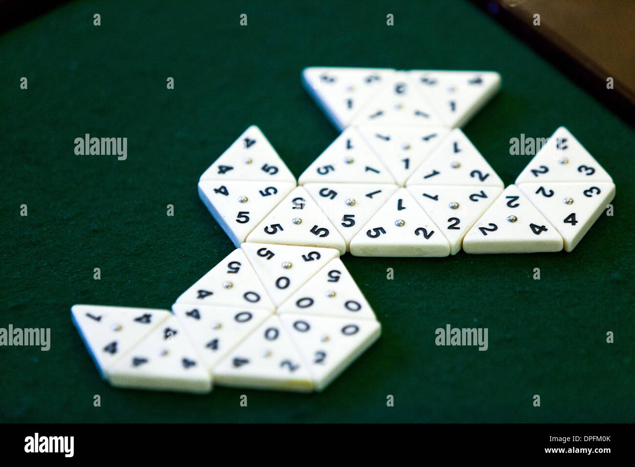 Triangular Dominoes. Table game Stock Photo
