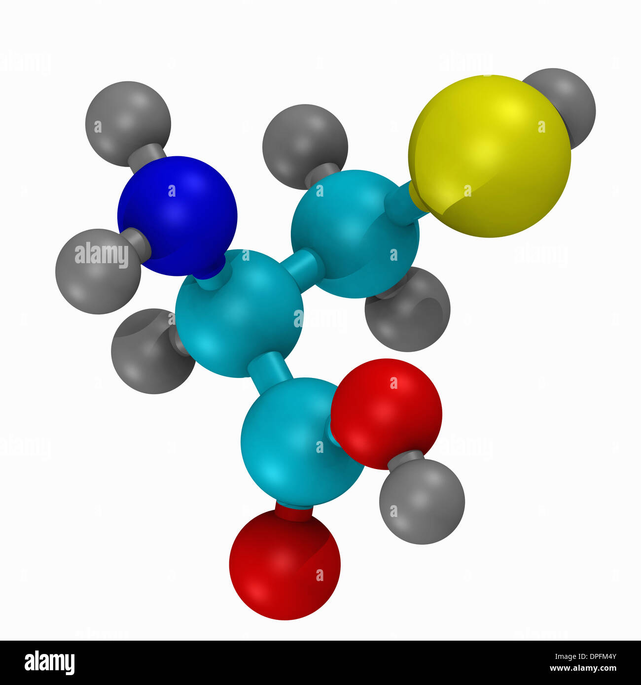 ball and stick model of the amino acid, cysteine Stock Photo