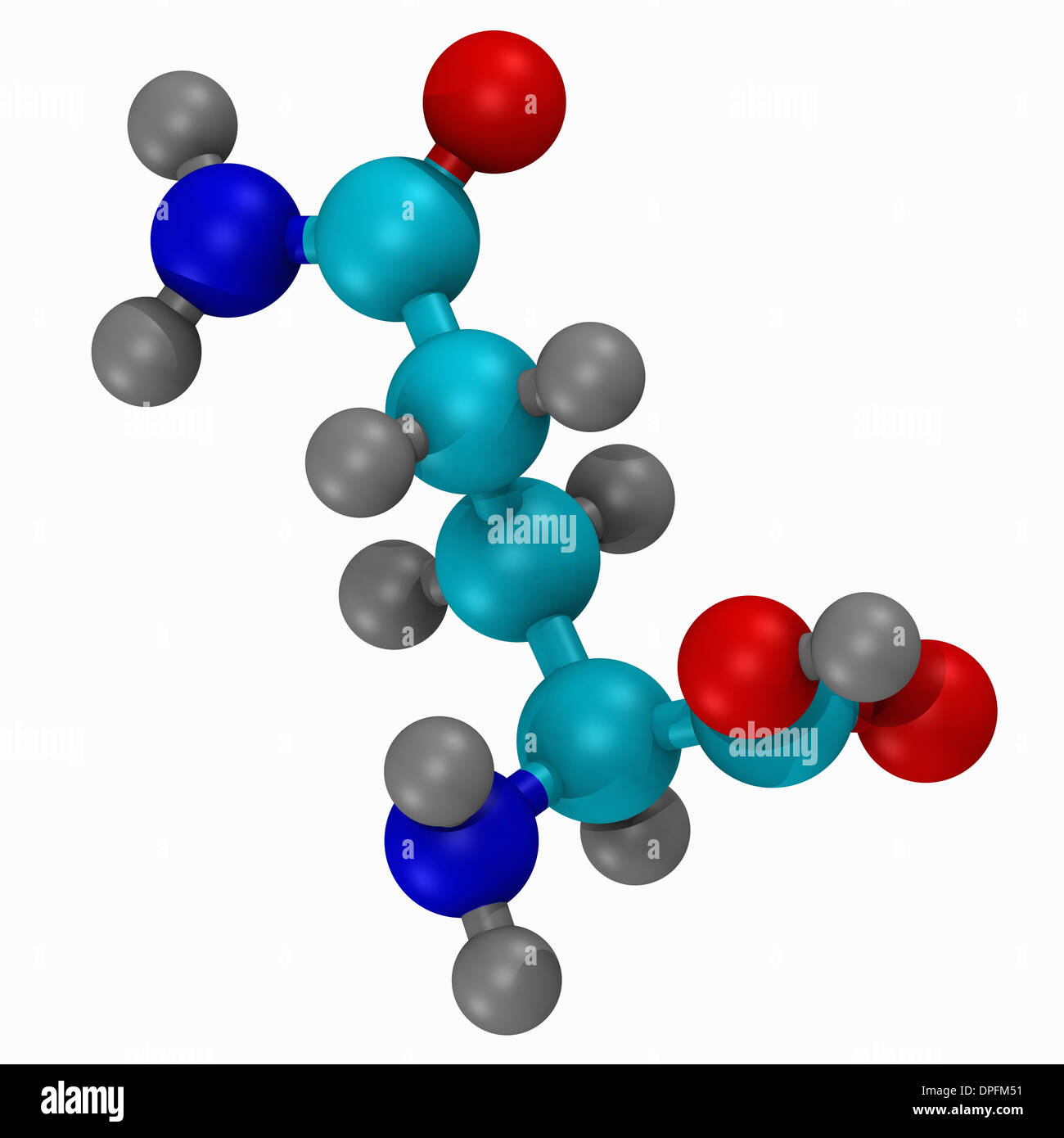 ball and stick model of the amino acid, glutamine Stock Photo