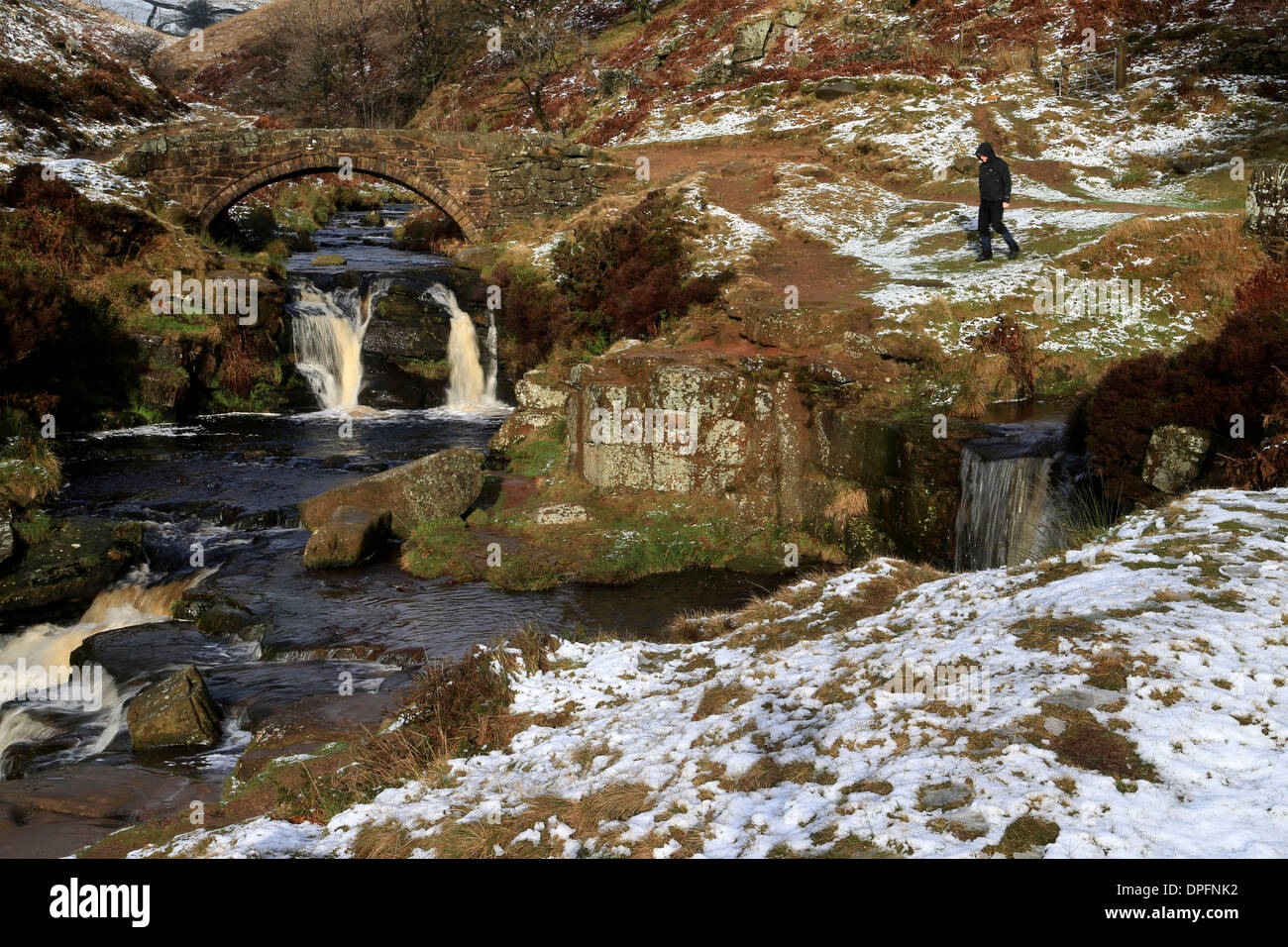 Three Shires Head, Peak District, UK. 14th Jan, 2014. After overnight