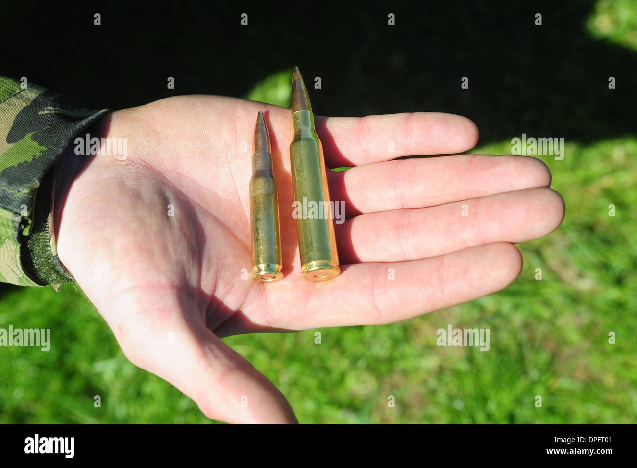 7.62mm,.5' round,bullets, ammunition, ammo, munitions Stock Photo