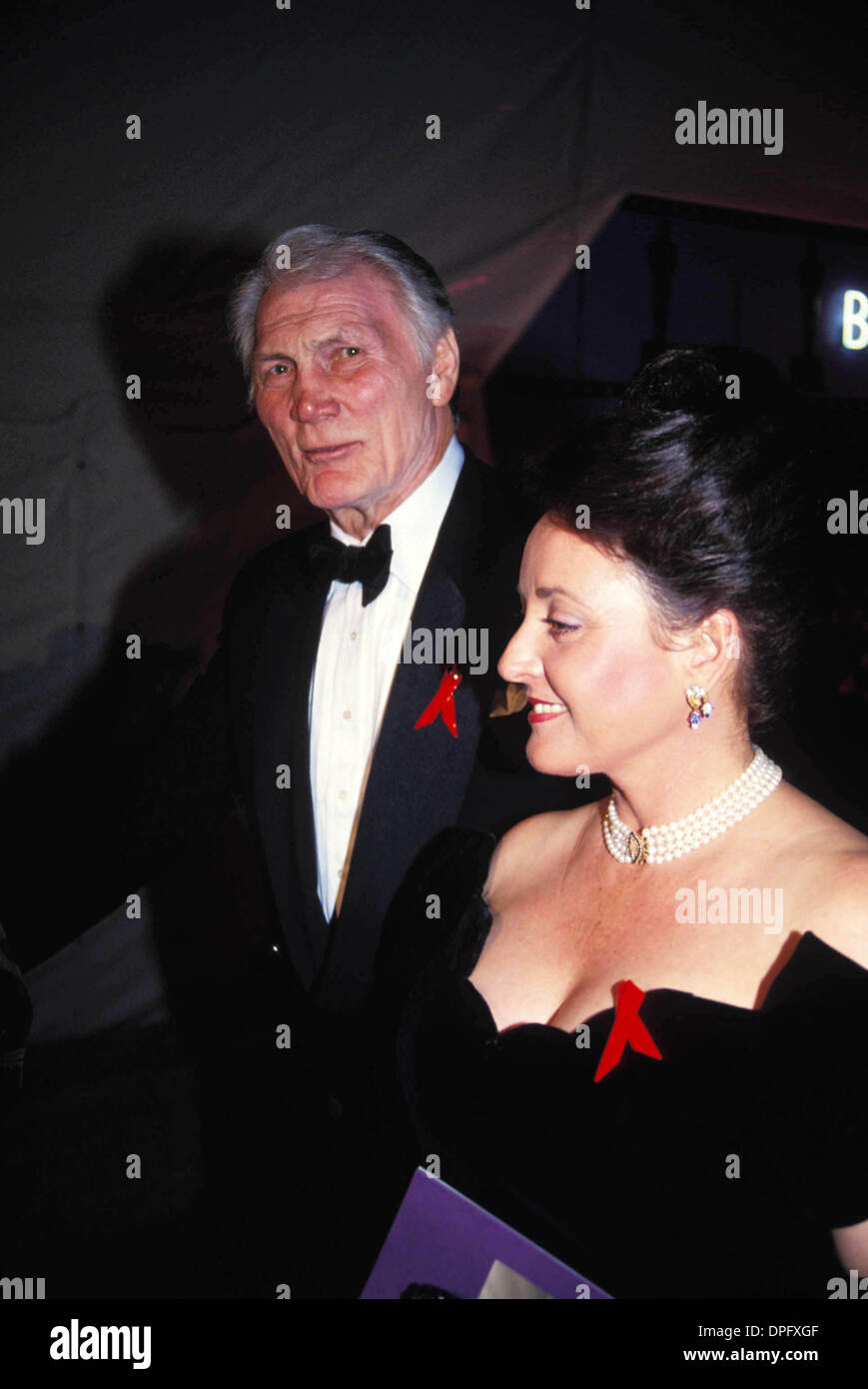 Nov. 17, 2006 - New York, New York, U.S. - JACKPALANCERETRO.JACK PALANCE AND WIFE ELAINE .L5191JK.65TH ACADEMY AWARDS OSCARS 03-29-1993.  -  PHOTOS(Credit Image: © John Krondes/Globe Photos/ZUMAPRESS.com) Stock Photo